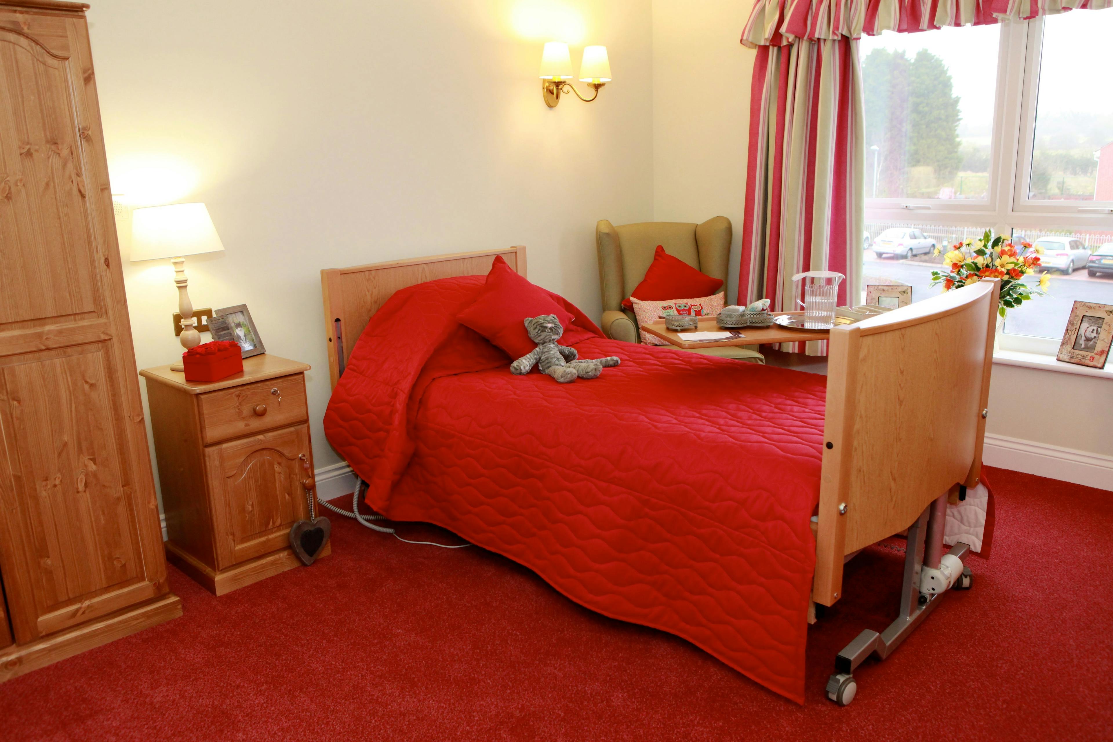 Bedroom of Latimer Court Care Home in Worcester, Worcestershire 