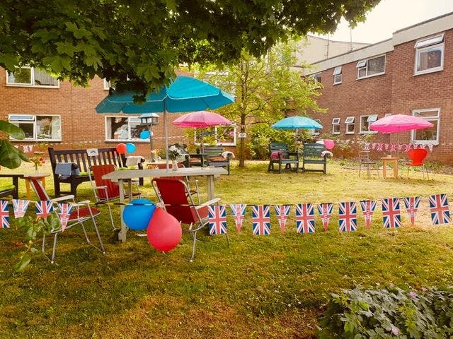 Garden at Hadrian House Care Home in Leicester, Leicestershire