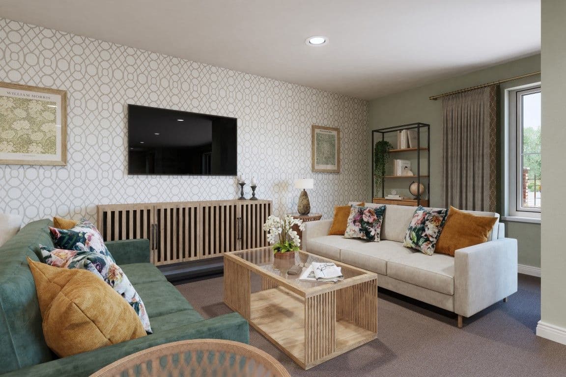 Communal Lounge at Knox Court Retirement Development in Rugby, Warwickshire