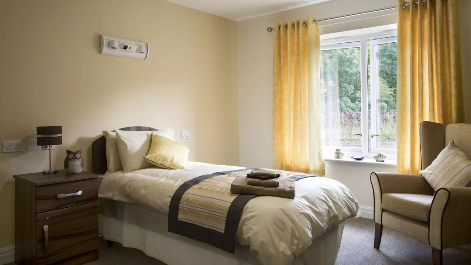 Bedroom of Garden City Court care home in Letchworth Garden City, Hertfordshire