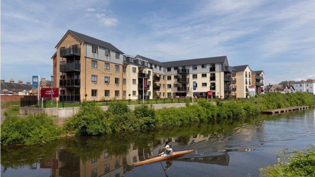 Exterior of Riverain Lodge Retirement Development in Taunton, Somerset