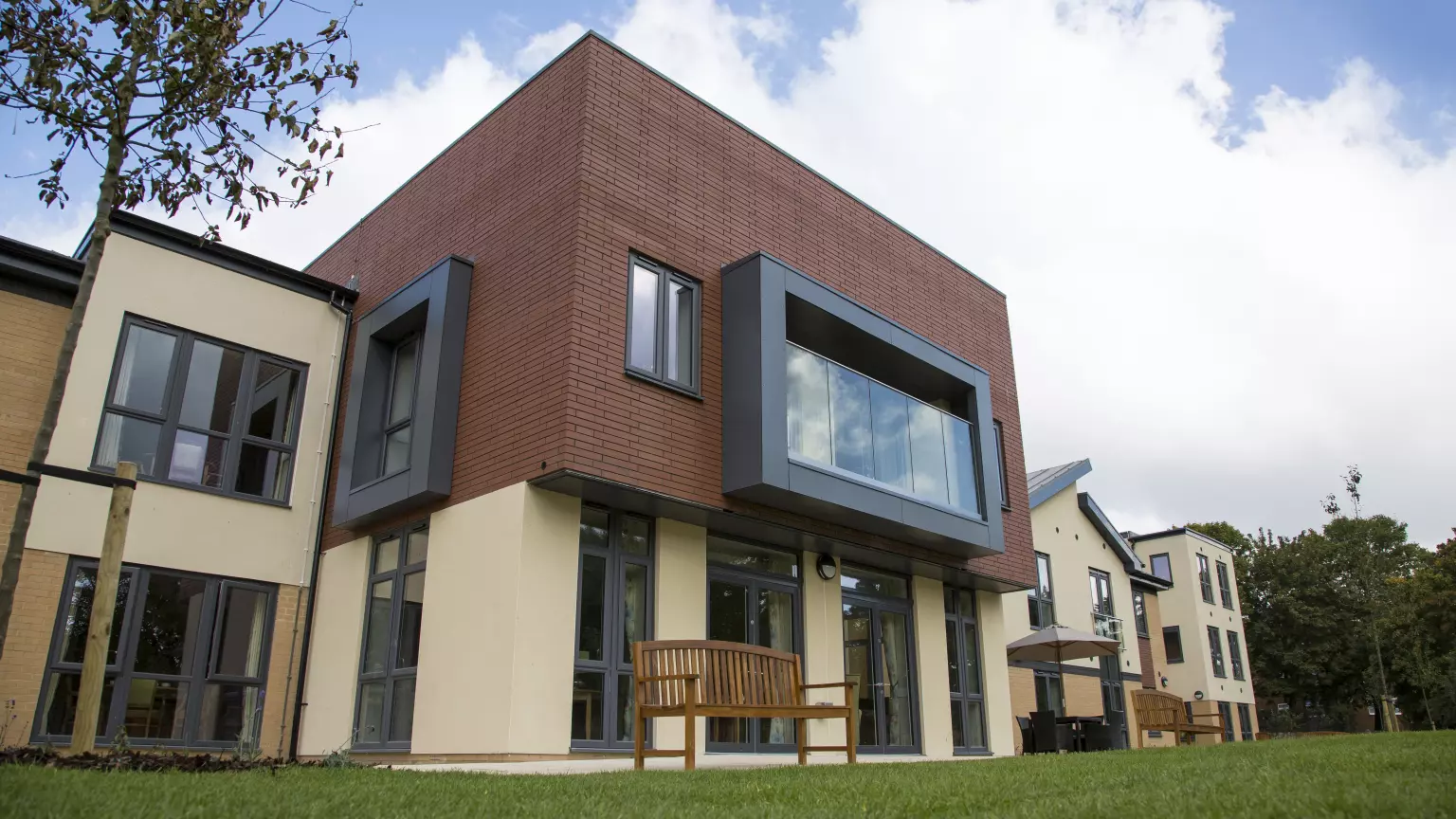 Exterior of Garden City Court care home in Letchworth Garden City, Hertfordshire