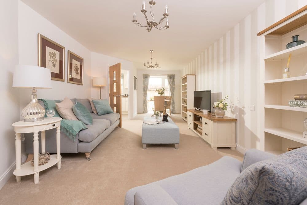 Living Room at Chesterton Court Retirement Development in Ilkley, Bradford