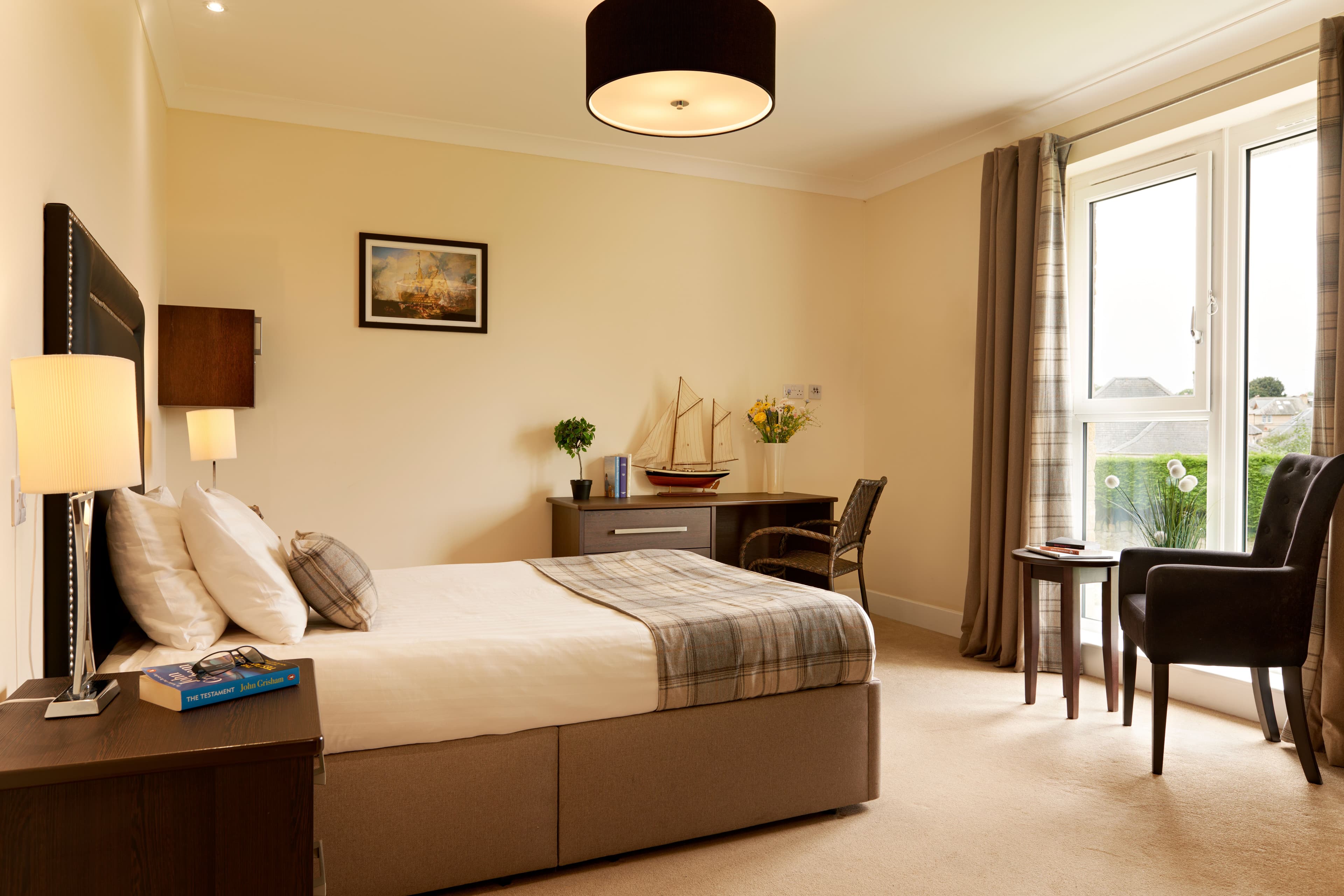 Bedroom of The Manor care home in Meggetgate, Edinburgh