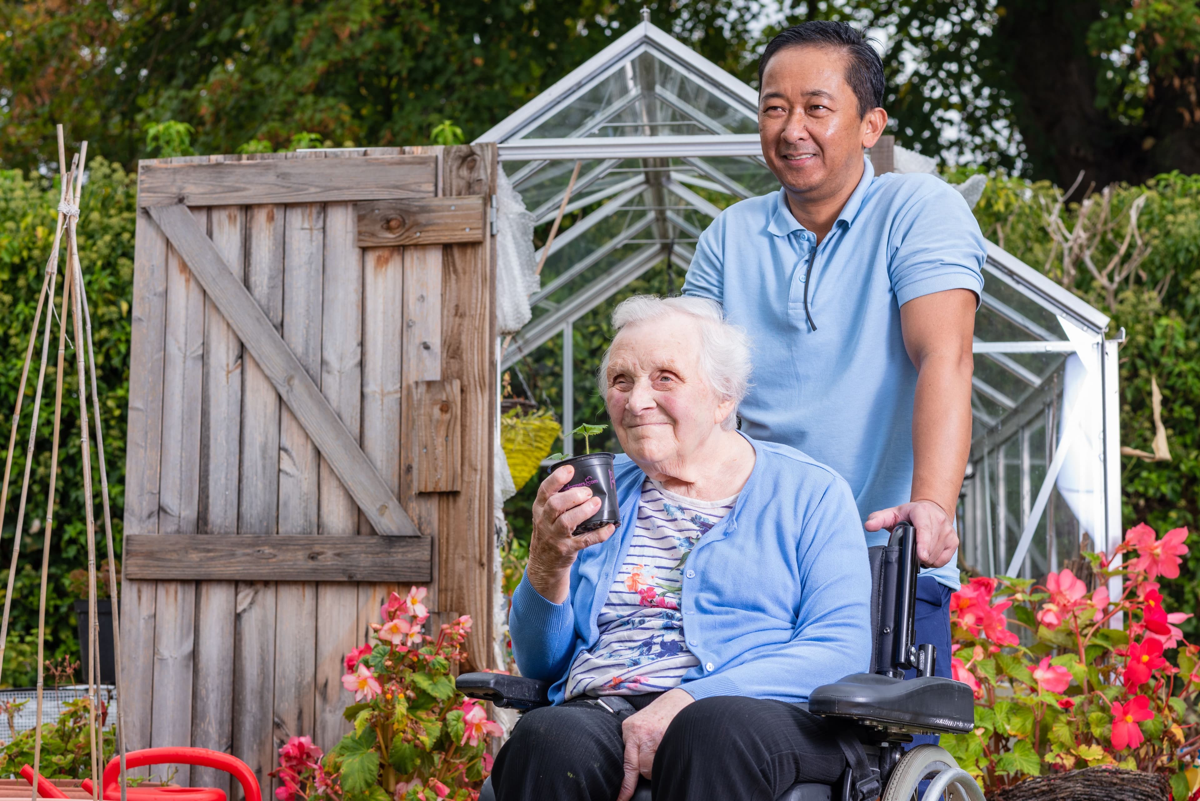 Garden of The Grange care home in Faringdon, Oxfordshire