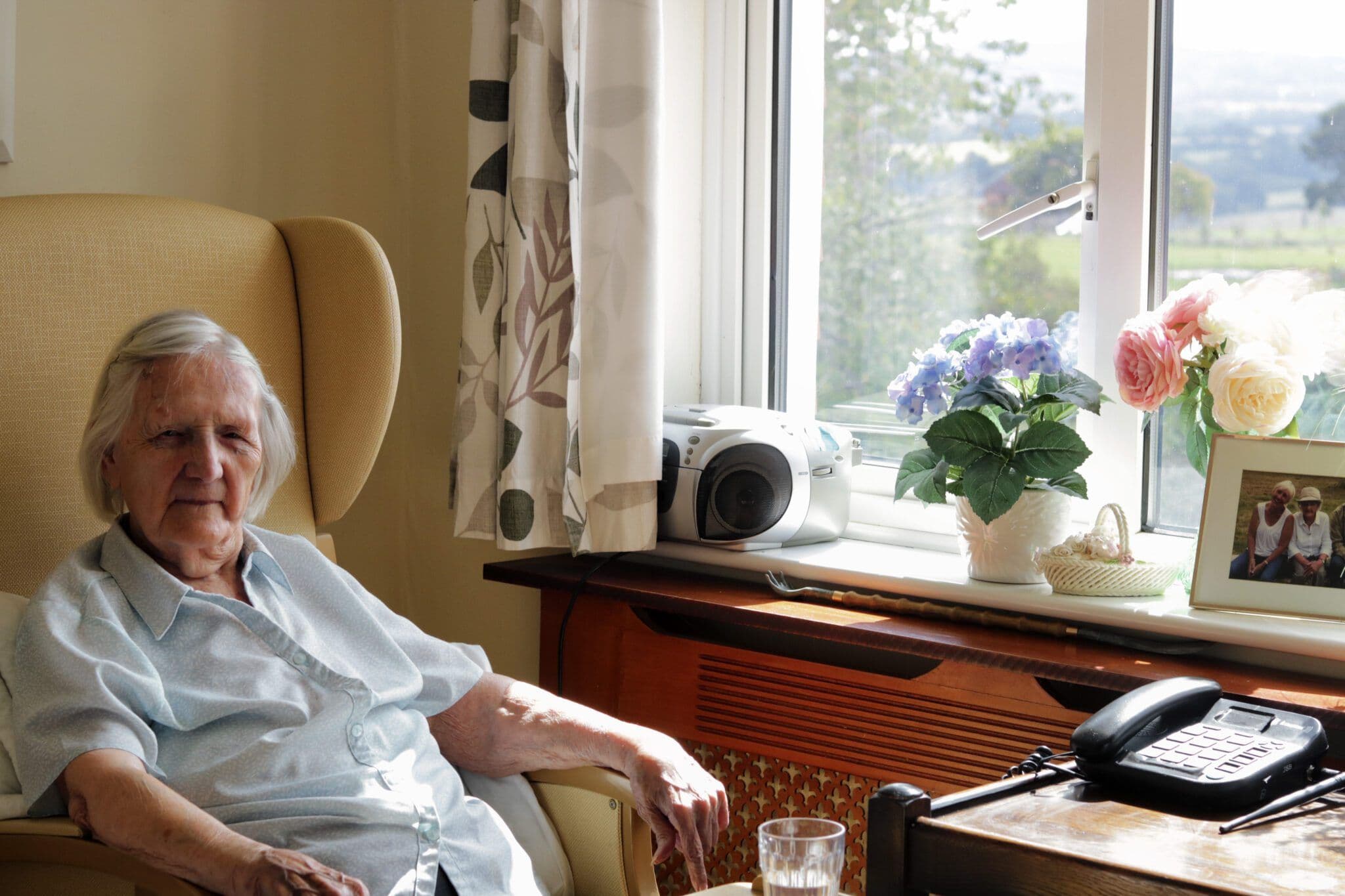 Lounge of Roselands care home in Rye, East Sussex