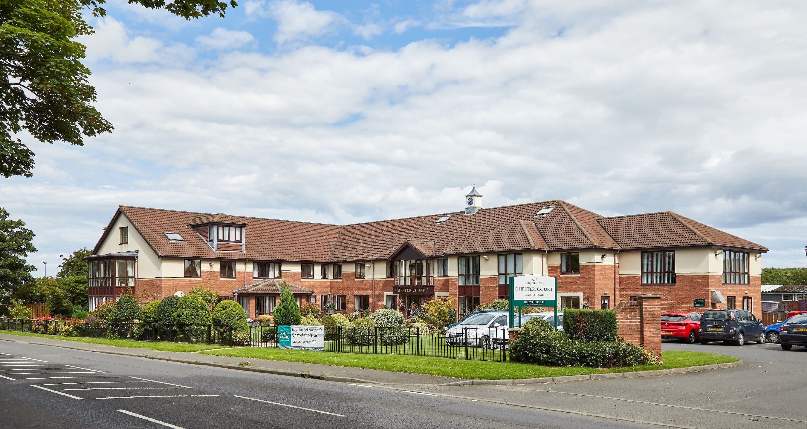 Exterior of Chester Court Care Home in Bedlington, Northumberland