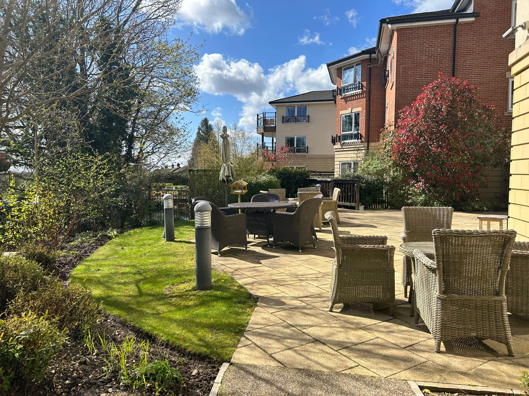 Garden of Cuffley Manor care home in Potters Bar, Hertfordshire