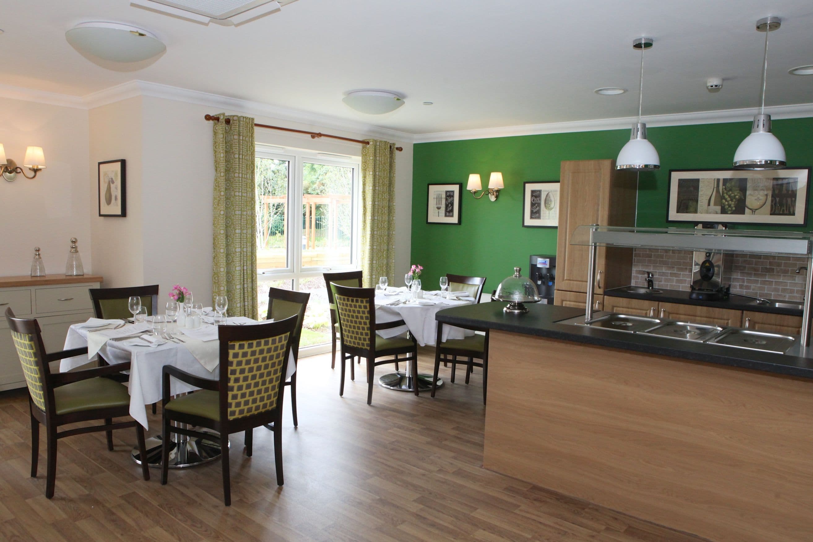 Dining room of Bryn Ivor Lodge care home in Newport, Cardiff