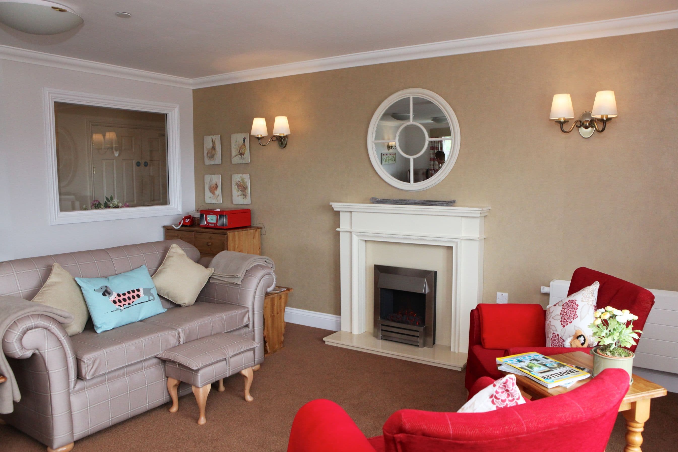 Lounge of Bryn Ivor Lodge care home in Newport, Cardiff