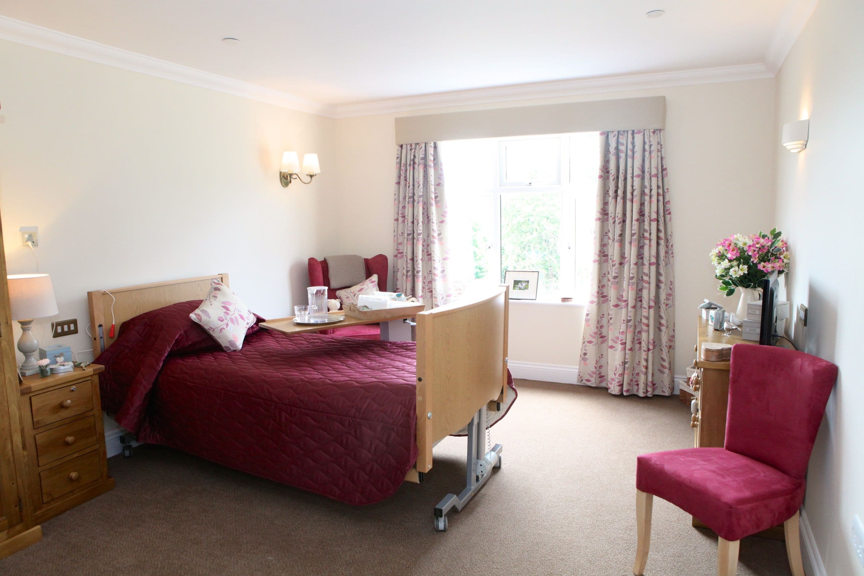 Bedroom of Bryn Ivor Lodge care home in Newport, Cardiff