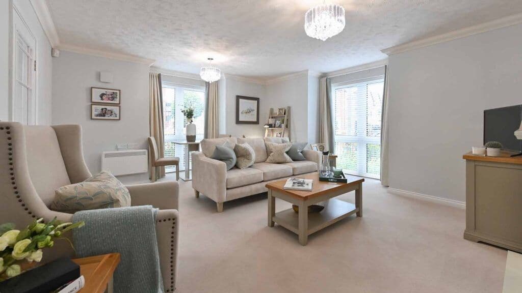 Lounge in Albert Lodge retirement development in Abingdon-on-Thames, Oxfordshire