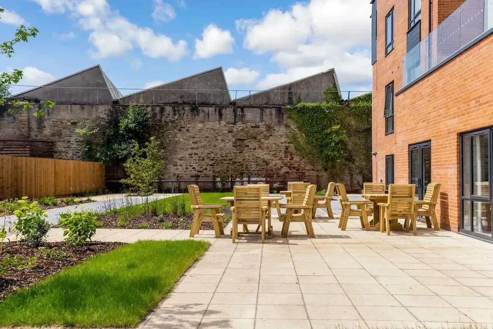 Acer Lodge Care Home patio and exterior