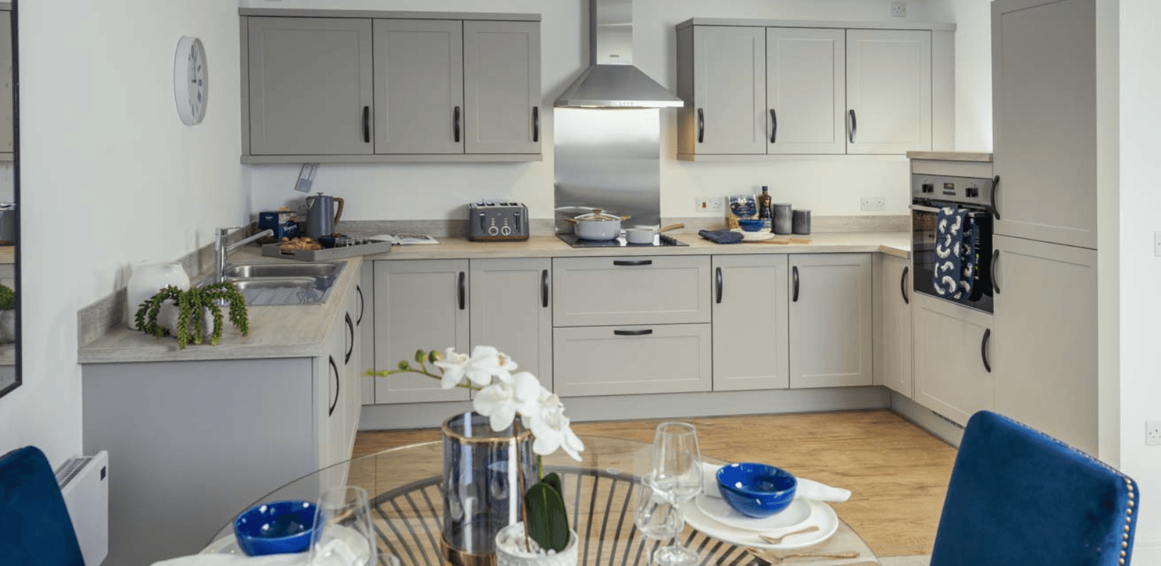 Kitchen of Albany Lodge retirement development in Derby, Derbyshire