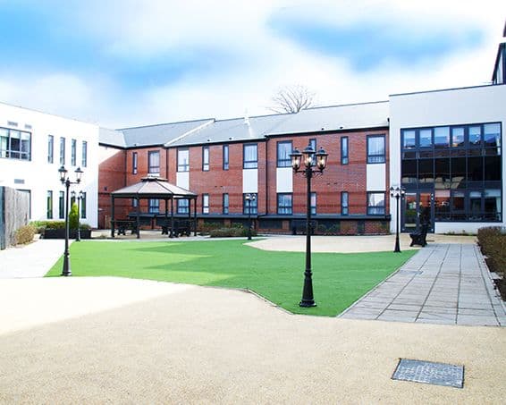 Exterior of Amberley care home in Sale, Greater Mancester