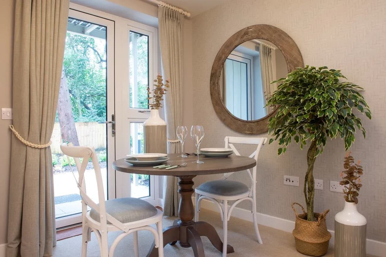 Dining Area at Angmering Retirement Development in East Sussex, South East England