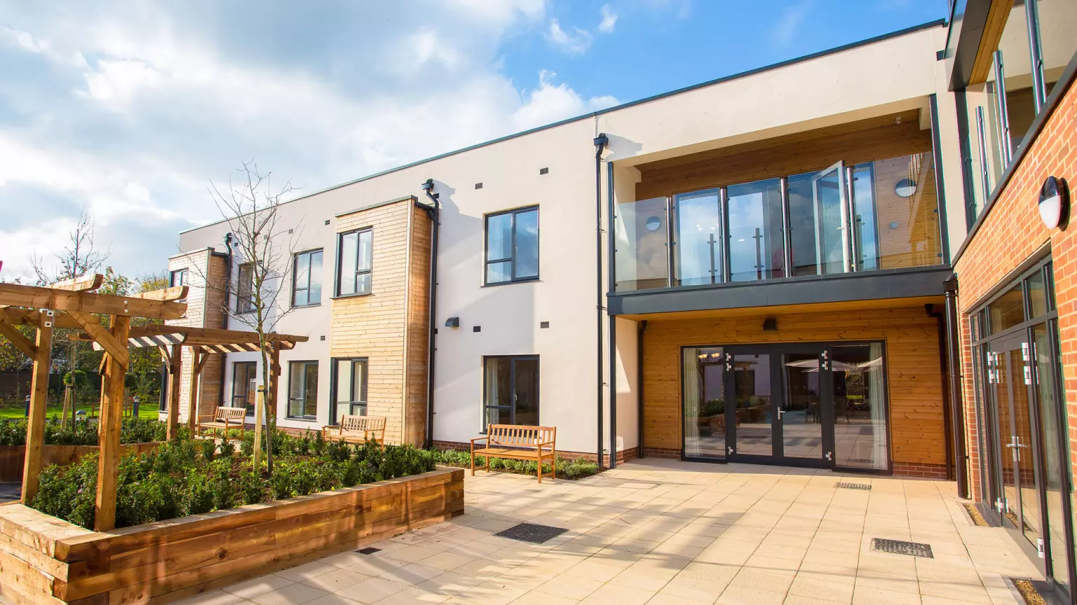 Exterior of Anson Court care home in Welwyn Garden City, Hertfordshire