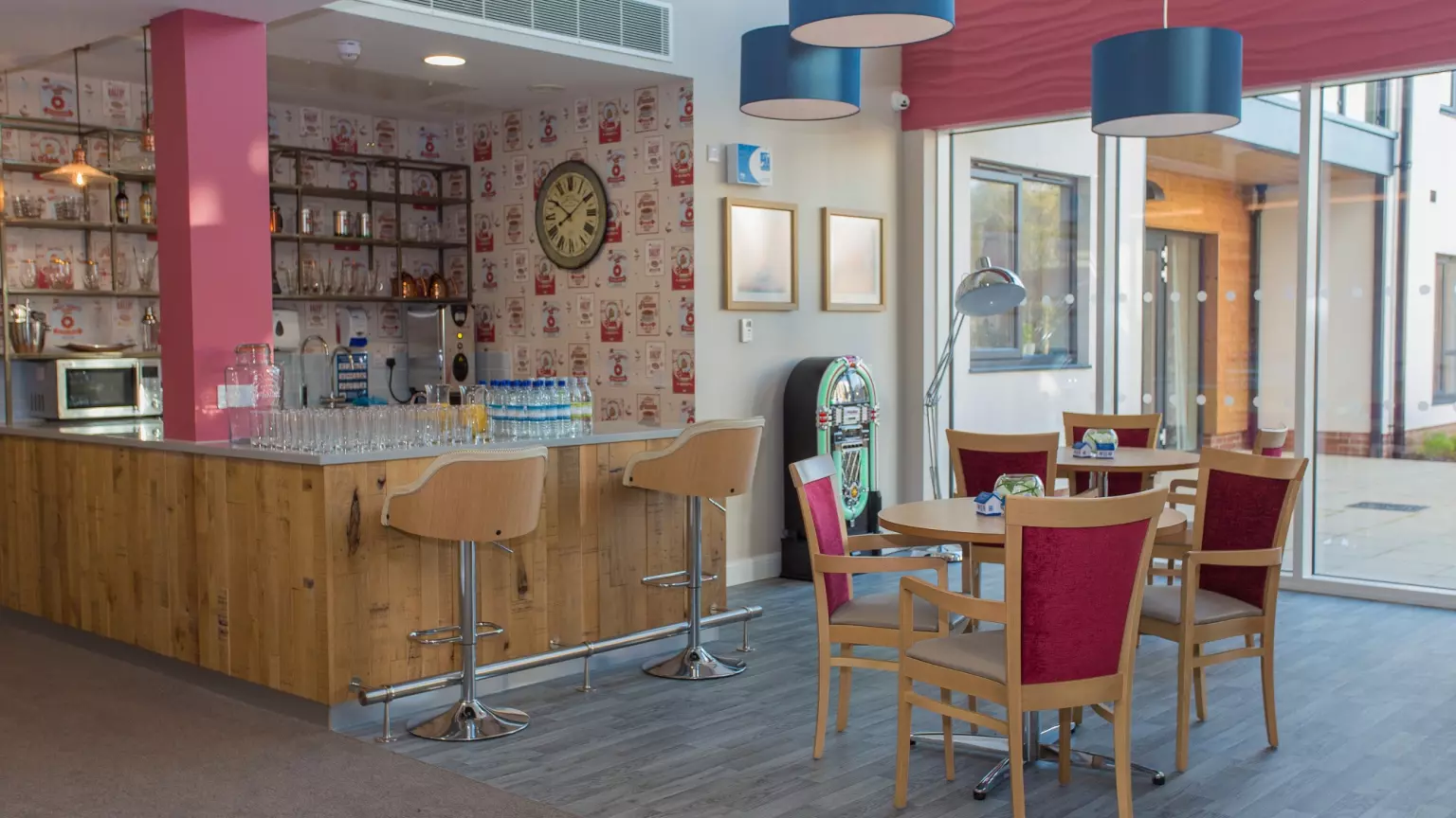 Bar of Anson Court care home in Welwyn Garden City, Hertfordshire