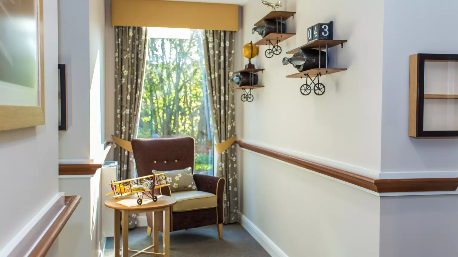 Seating area of Anson Court care home in Welwyn Garden City, Hertfordshire