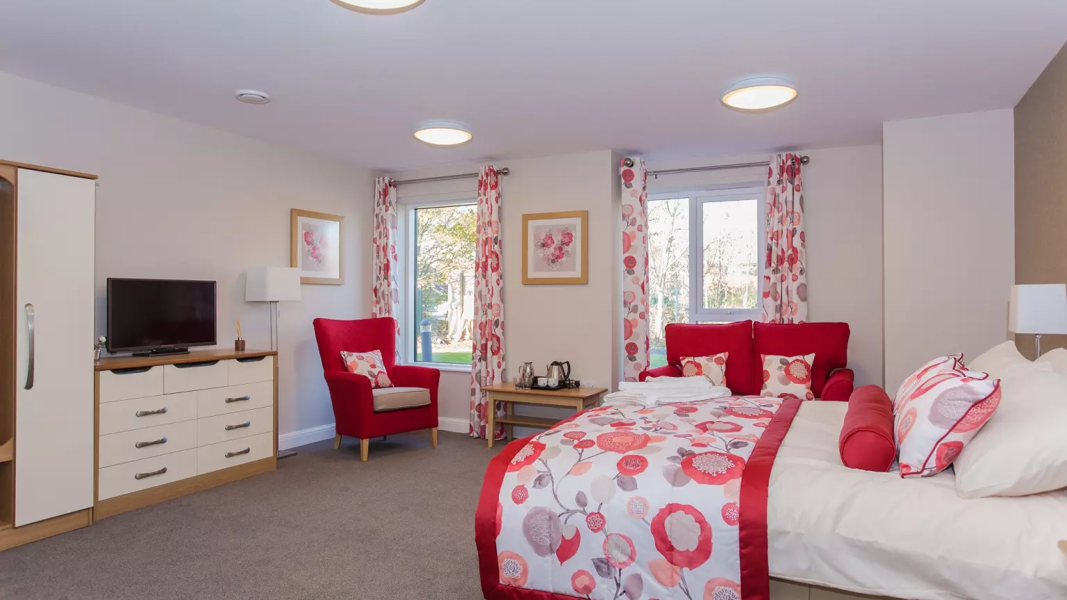 Bedroom of Anson Court care home in Welwyn Garden City, Hertfordshire