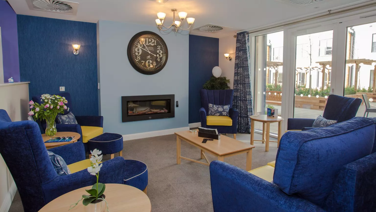 Lounge of Anson Court care home in Welwyn Garden City, Hertfordshire