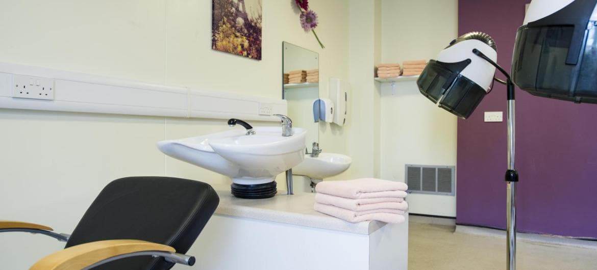 Salon at Ashgreen House Care Home in London, England