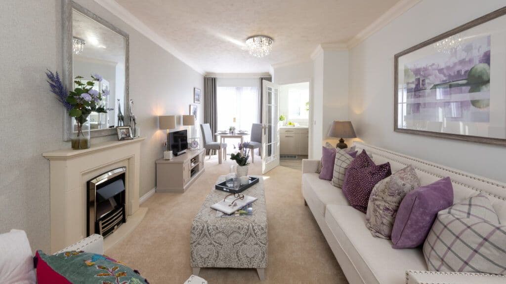 Lounge of Headley Lodge retirement development in Ashtead, Surrey