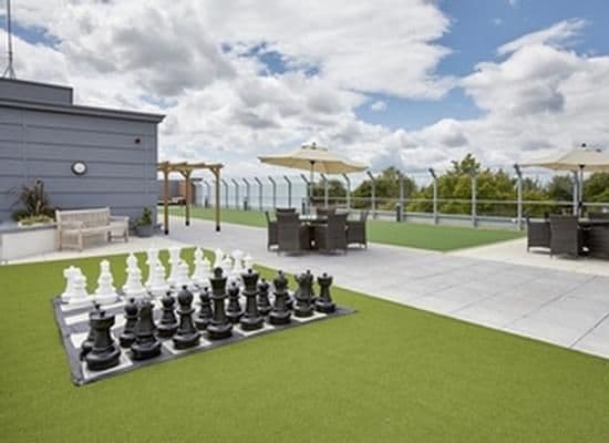 The garden area at Hawthorns Aldridge Care Home in Walsall, Staffordshire