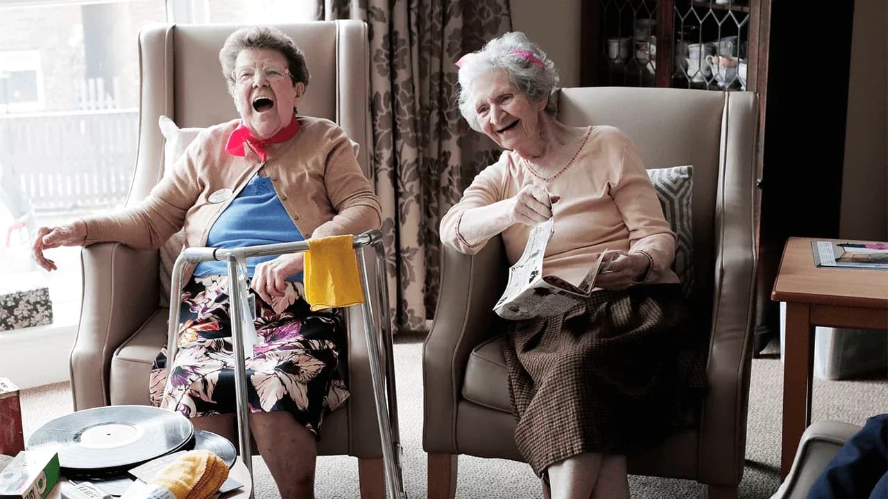 Residents in lounge area at Highcliffe Care Home in Sunderland, Tyne and Wear