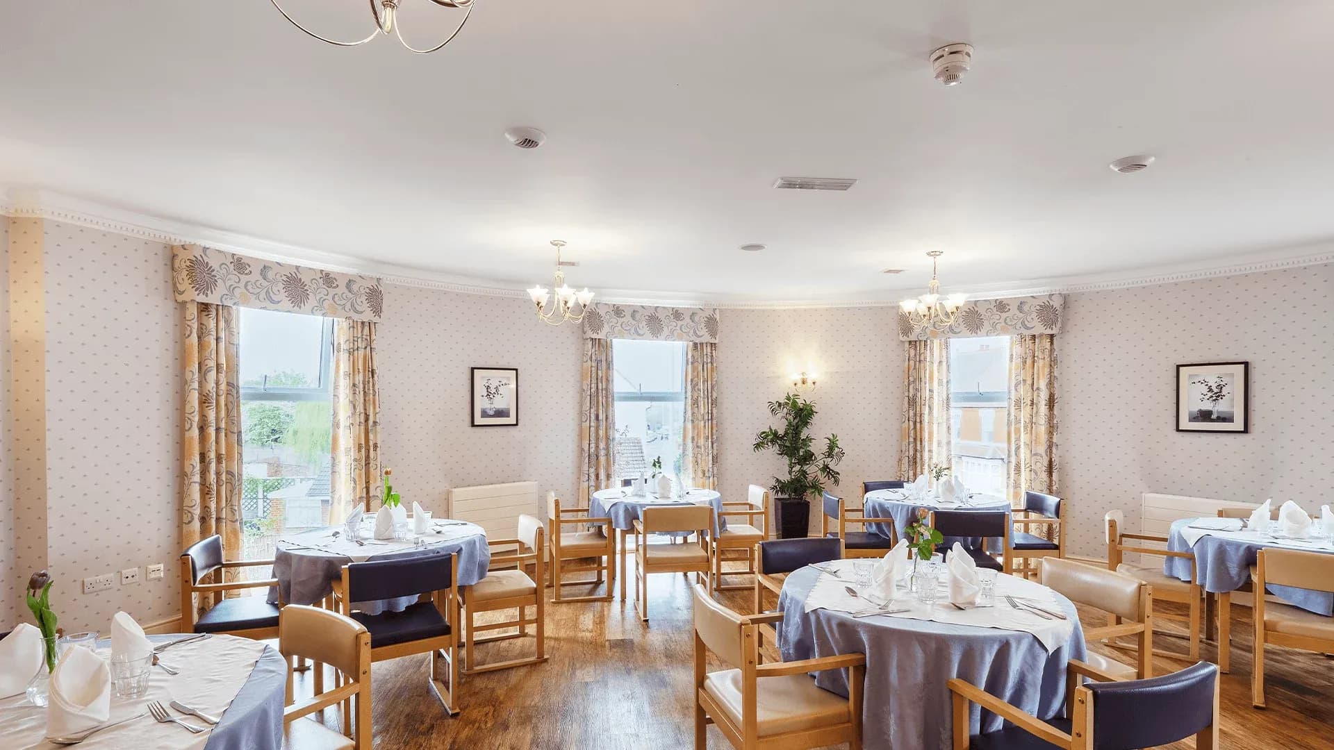 The dining area at Newcross Care Home in Wolverhampton, West Midlands