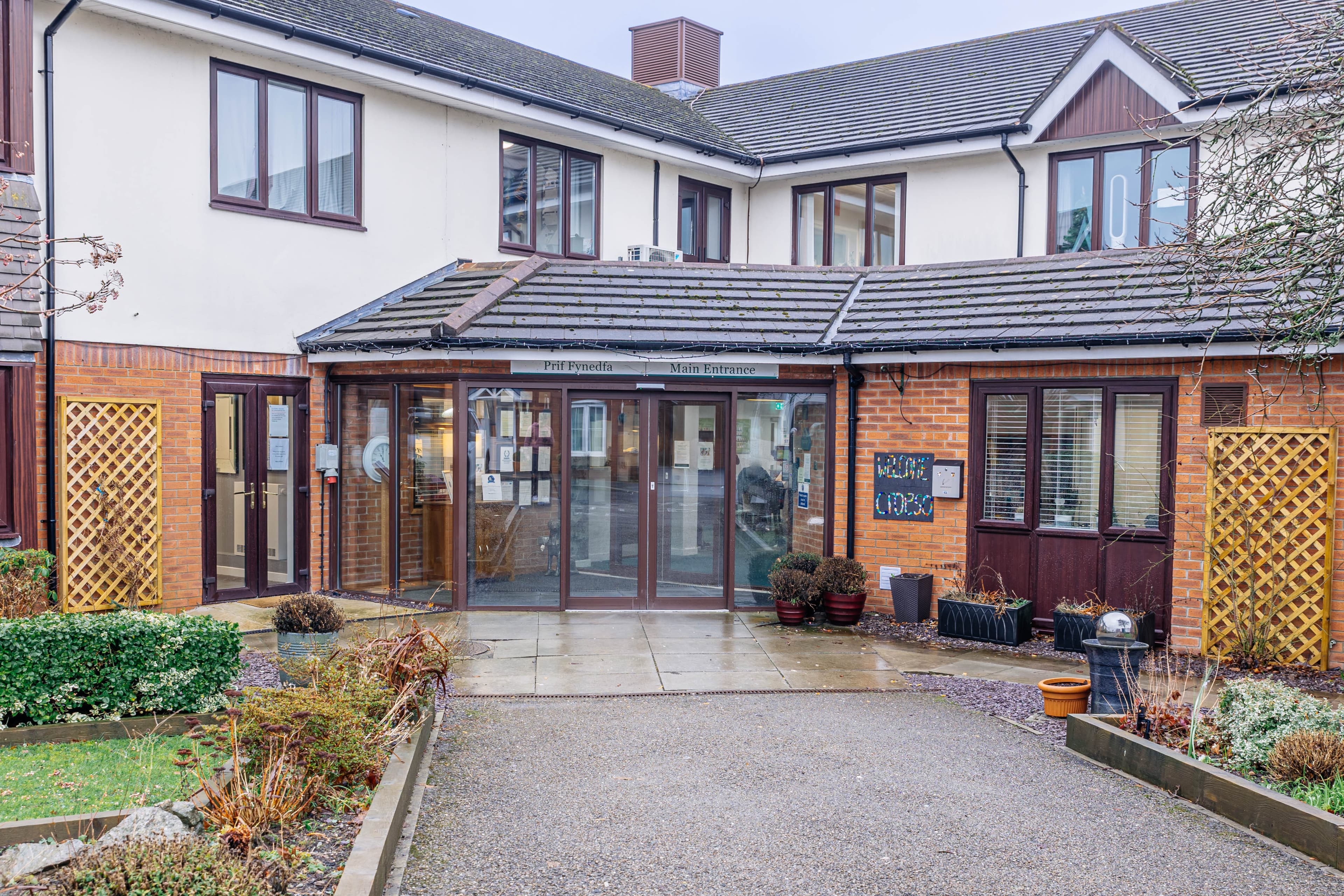 Exterior of Awel-y-Mor Care Home in Swansea, South Glamorgan