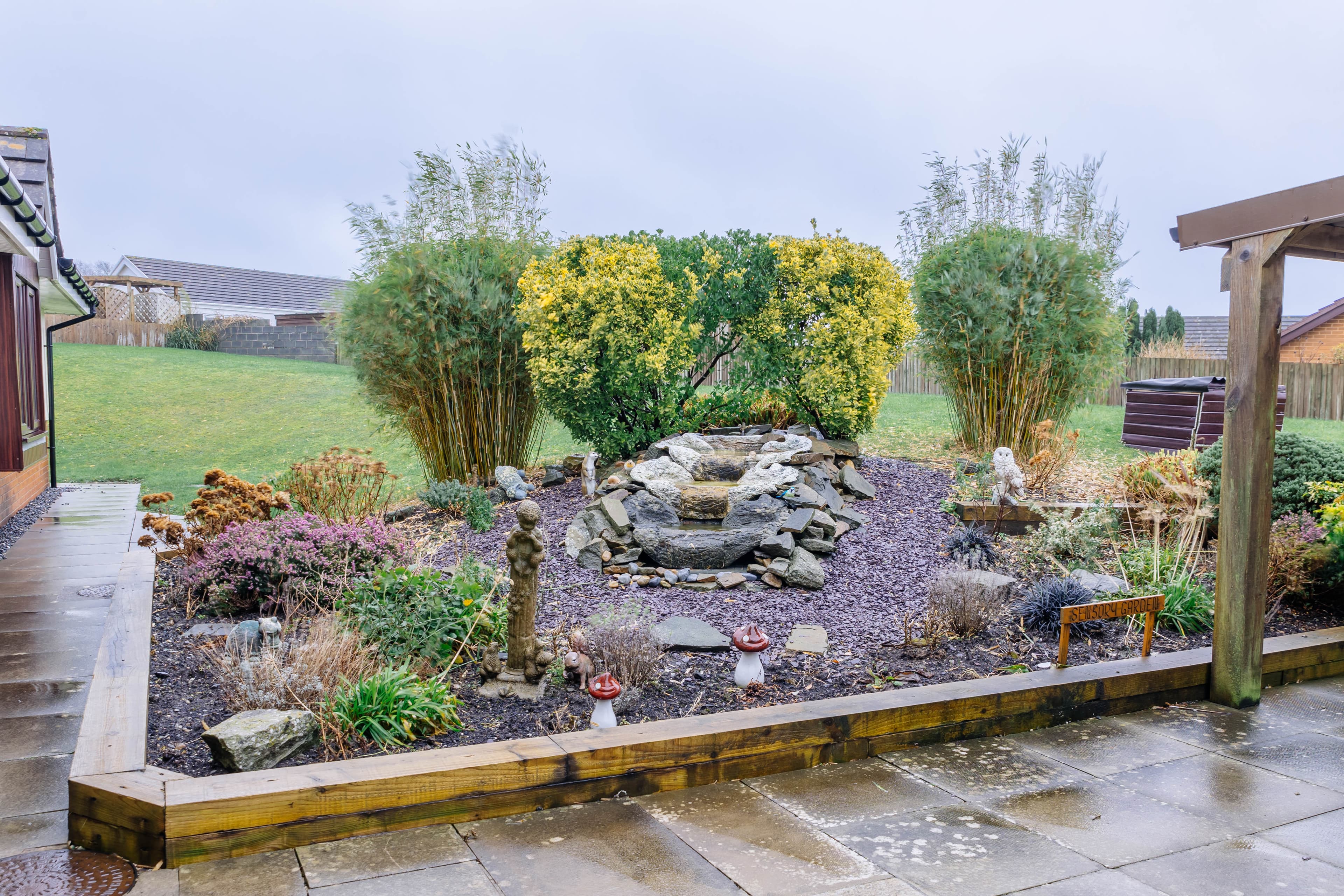 Garden of Awel-y-Mor Care Home in Swansea, South Glamorgan