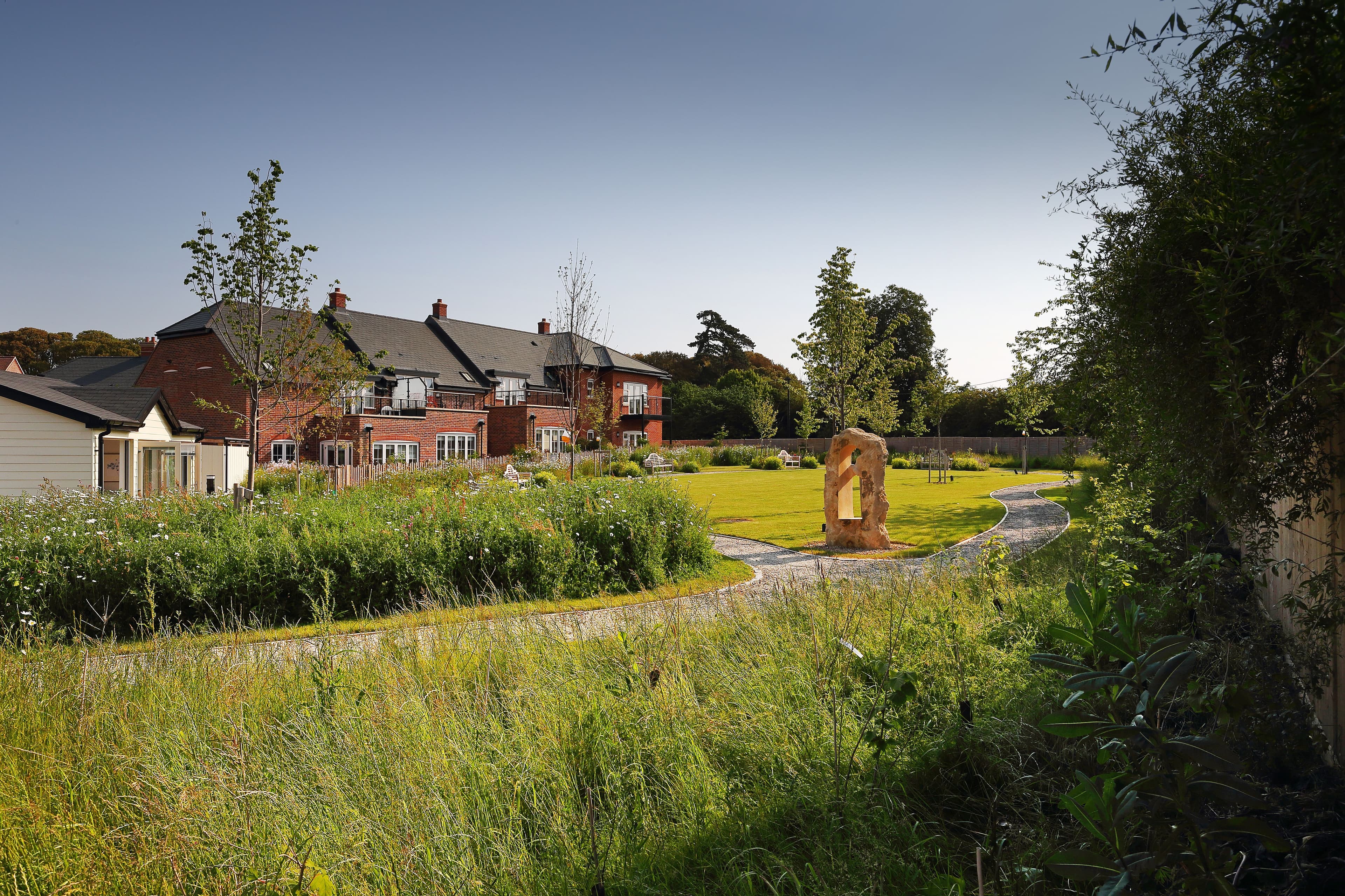 Exterior in Castle Gardens retirement development in Watlington, Oxfordshire