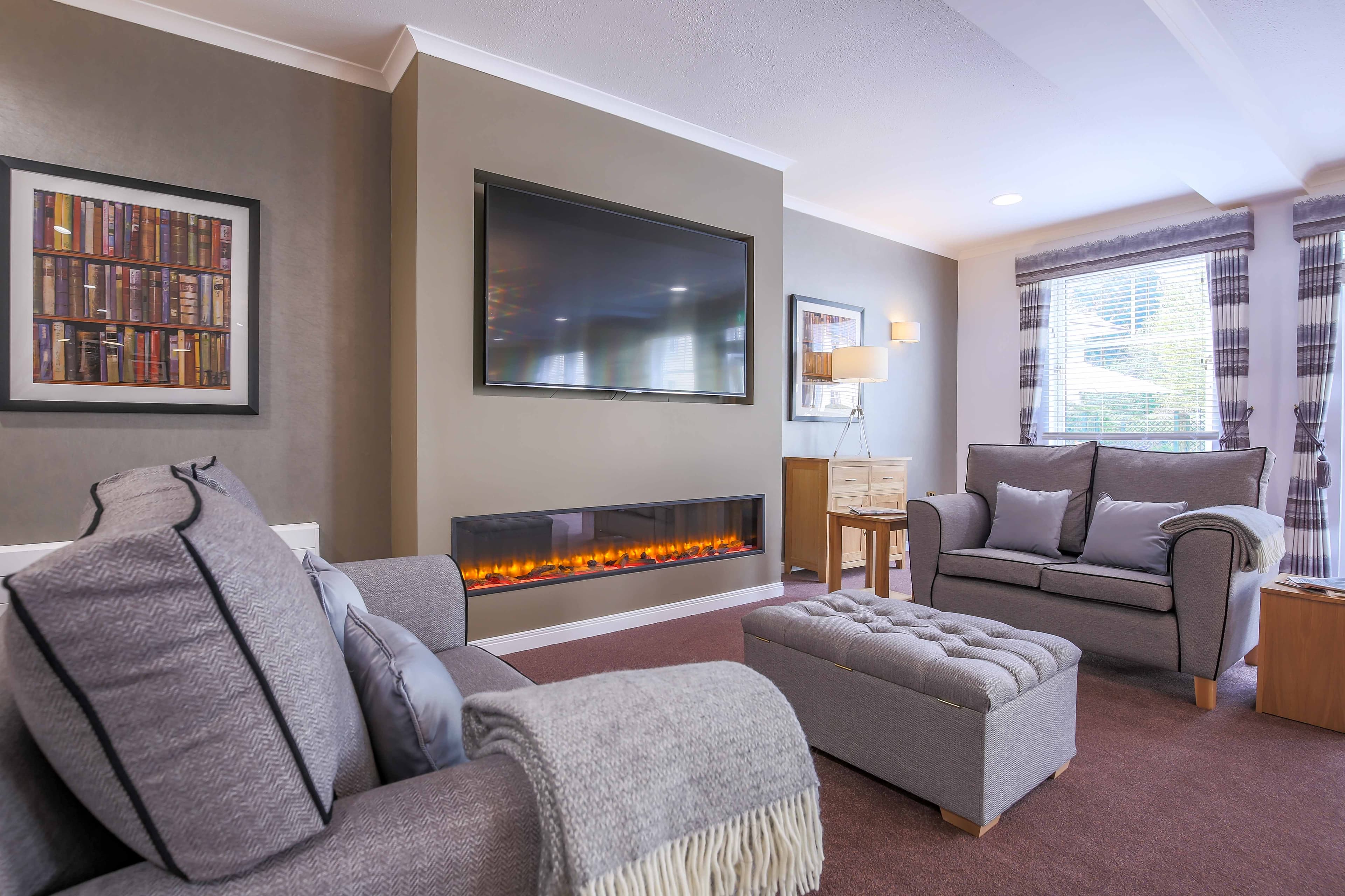 Communal Lounge of Drummond Grange Care Home in Midlothian, Scotland 