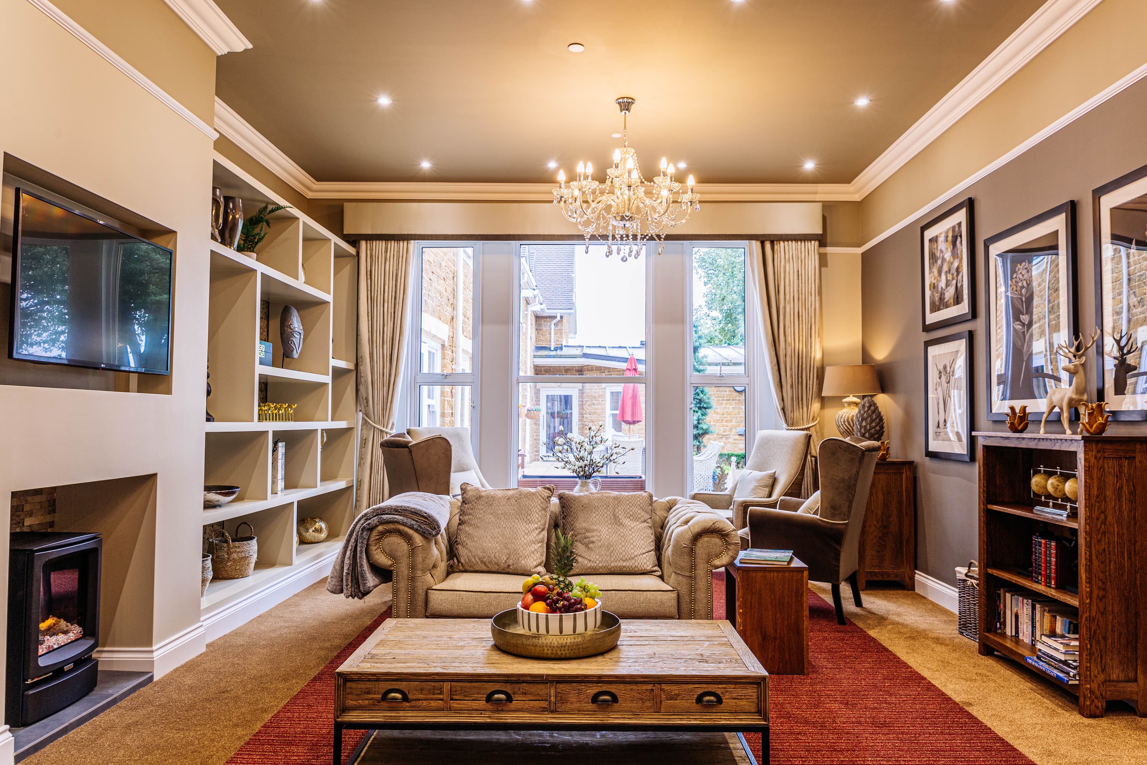 Communal Lounge of Glebefields Care Home in Banbury, Oxfordshire