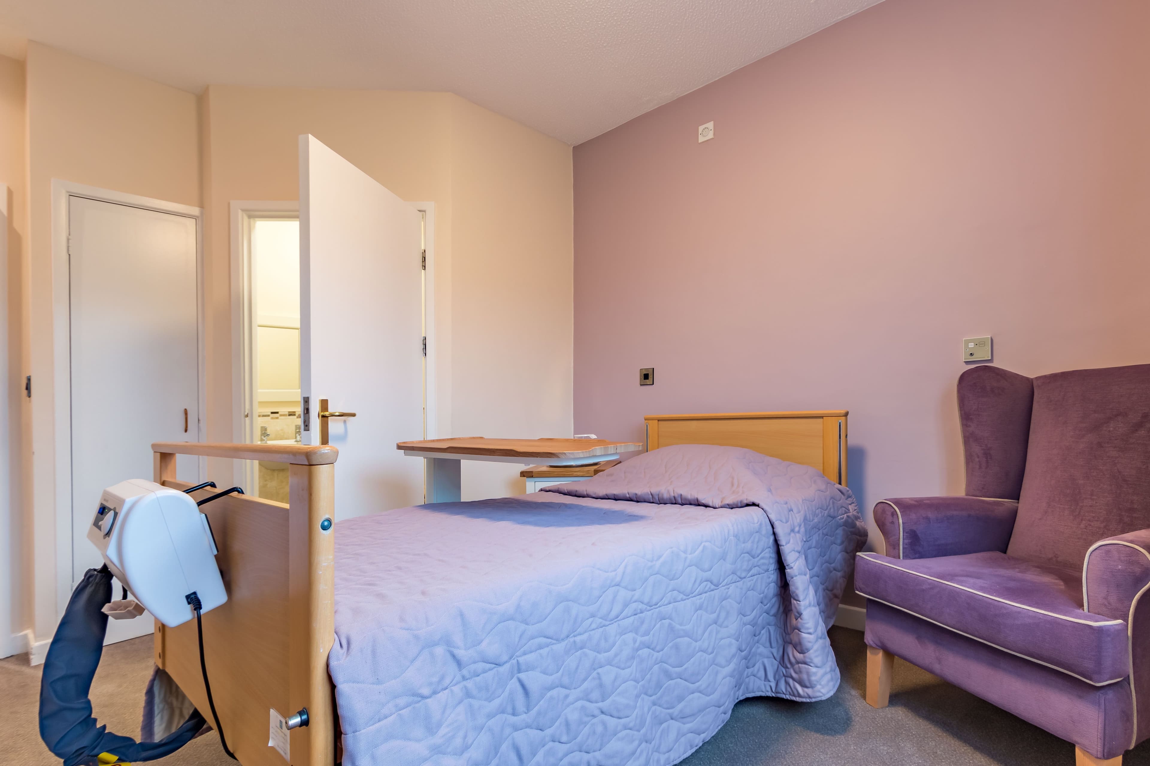 Bedroom of Hafan-Y-Coed Care Home in Llanelli, Wales