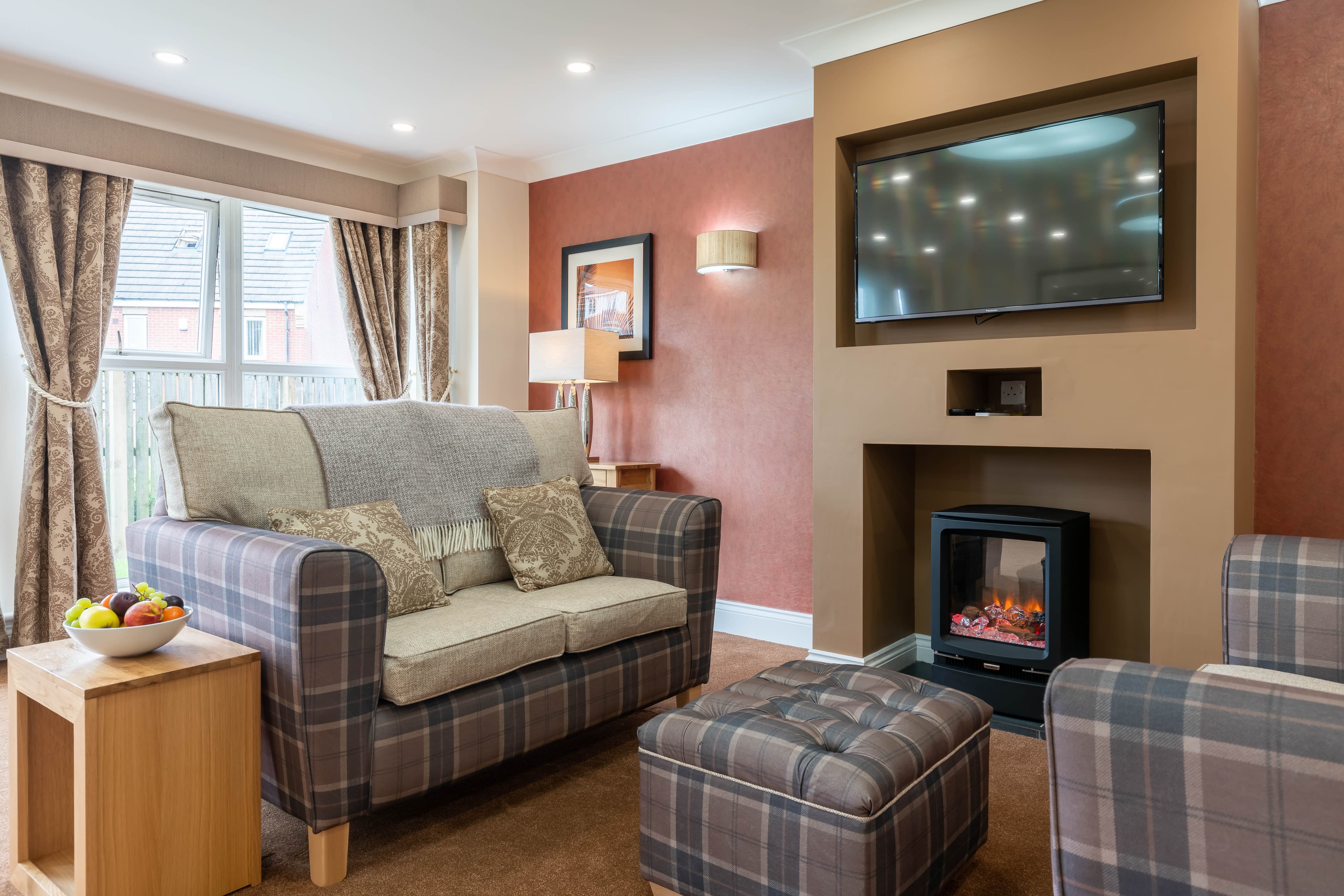 Communal Lounge of Harton Grange Care Home in South Shields, South Tyneside