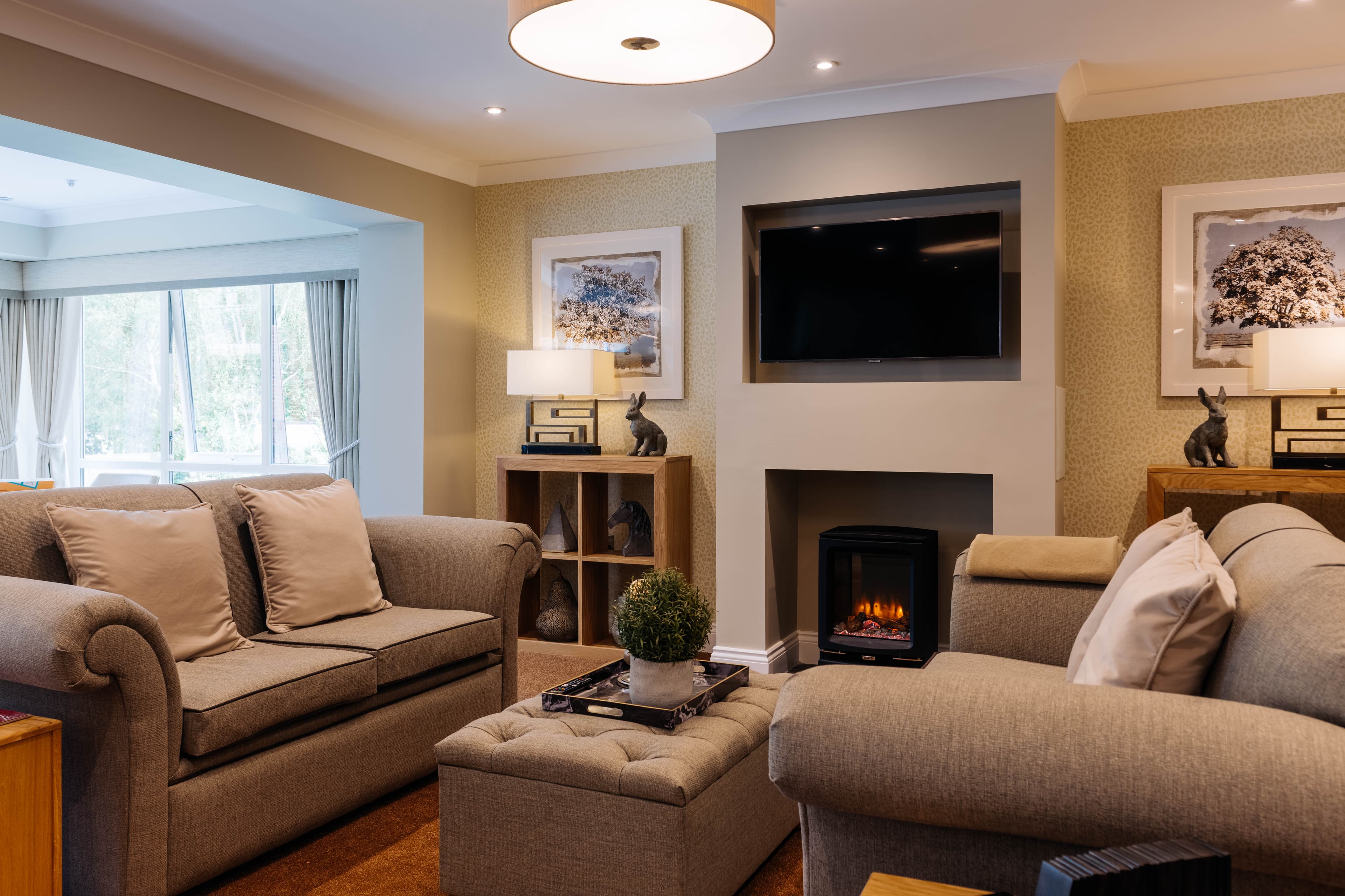 Communal Lounge of Kings Park Care Home in Ferndown, Dorset