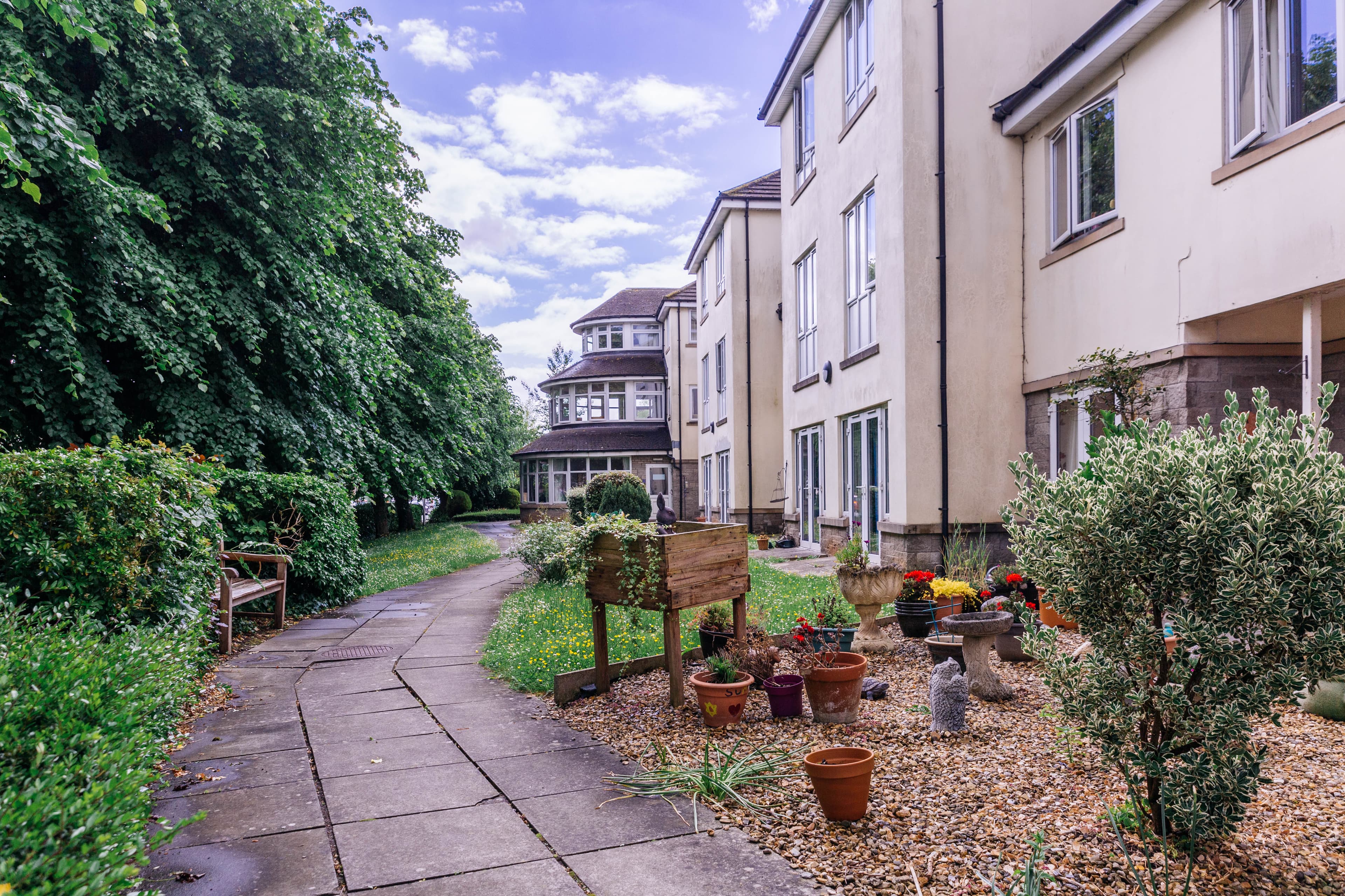 Garden of Kingswood Court Care Home in Bristol, South West England