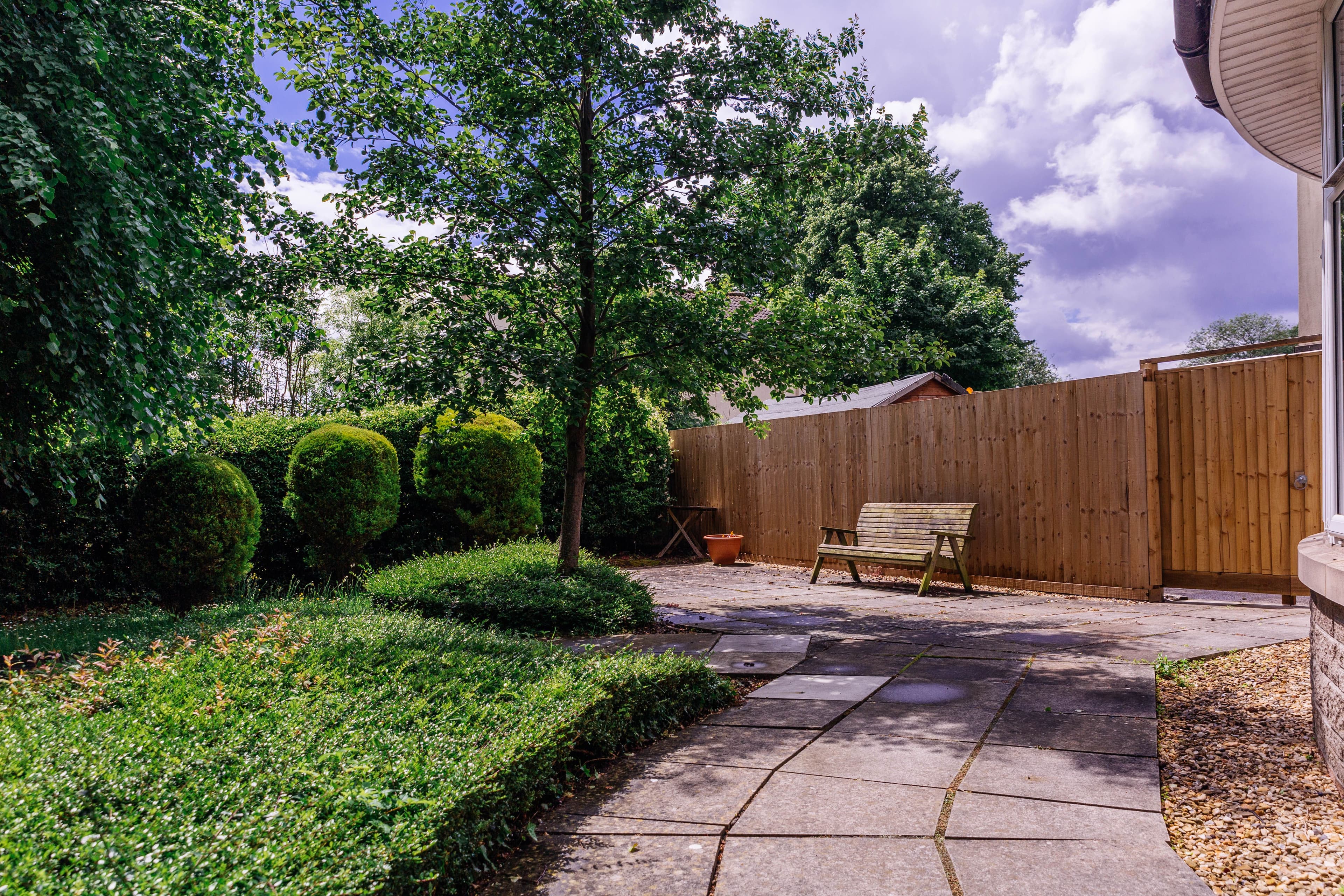 Garden of Kingswood Court Care Home in Bristol, South West England