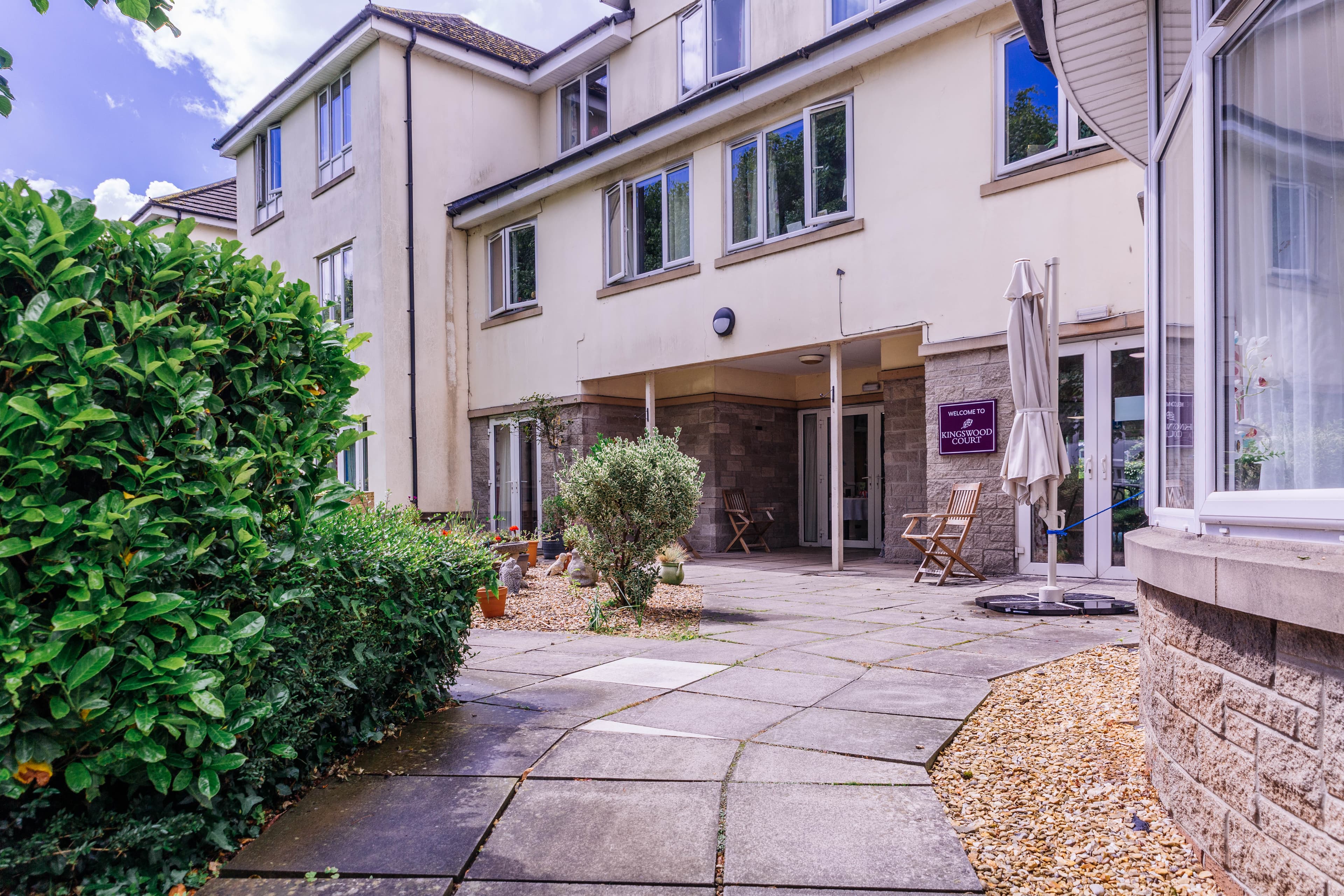 Exterior of Kingswood Court Care Home in Bristol, South West England