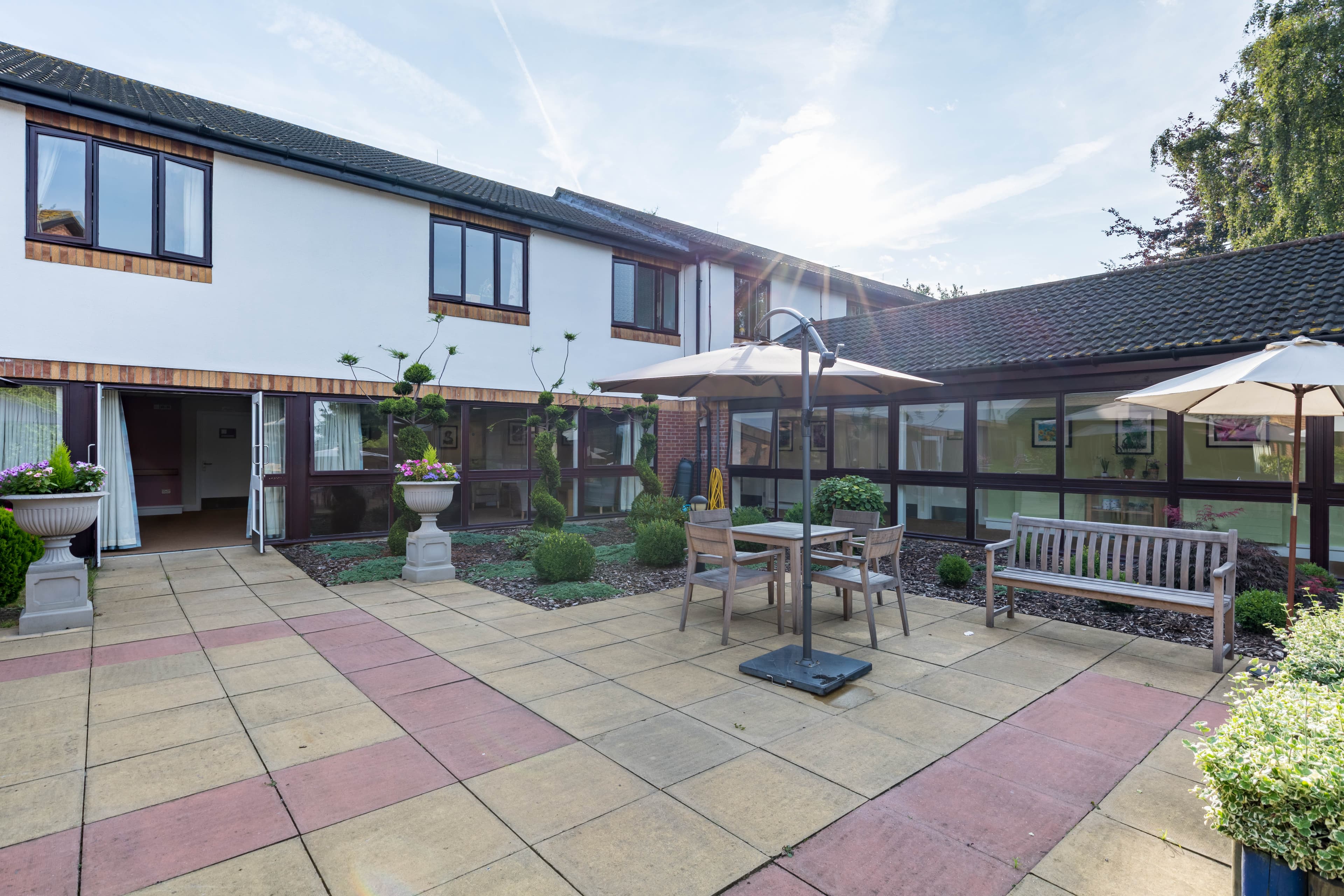 Garden at Leonard Lodge Care Home in Brentwood, Essex