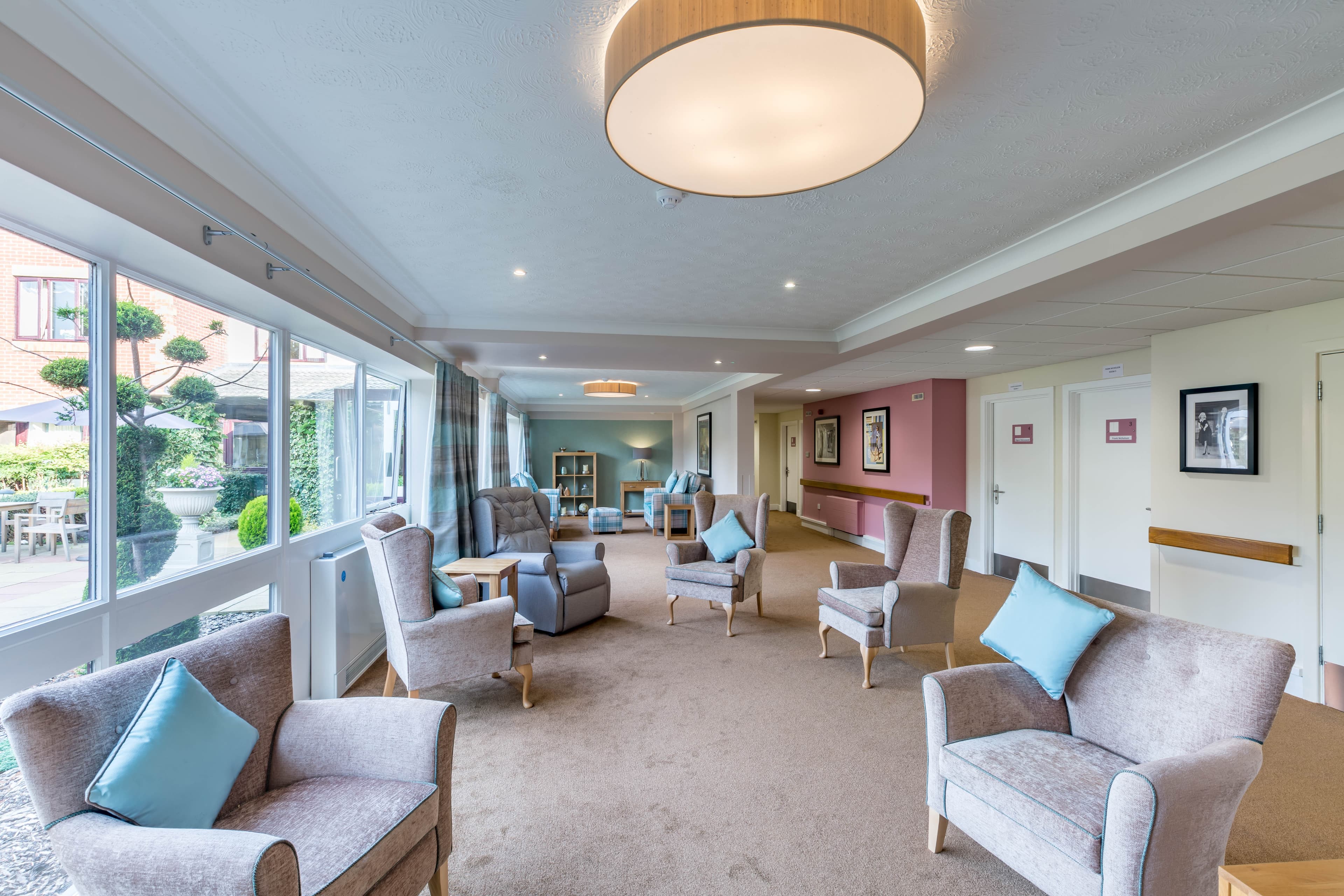 Communal Lounge at Leonard Lodge Care Home in Brentwood, Essex