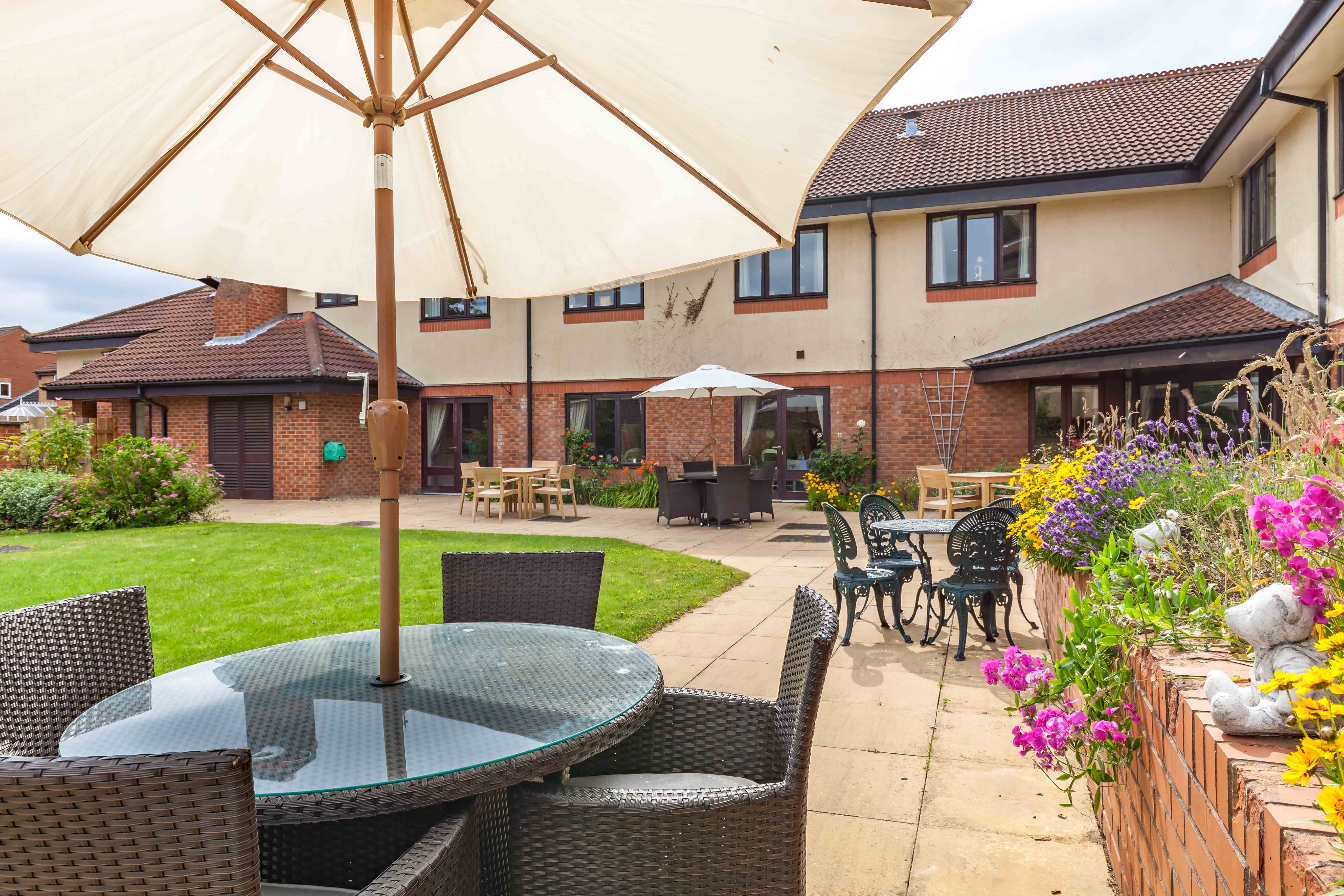 Garden at Lindum House Care in Beverley, East Riding of Yorkshire