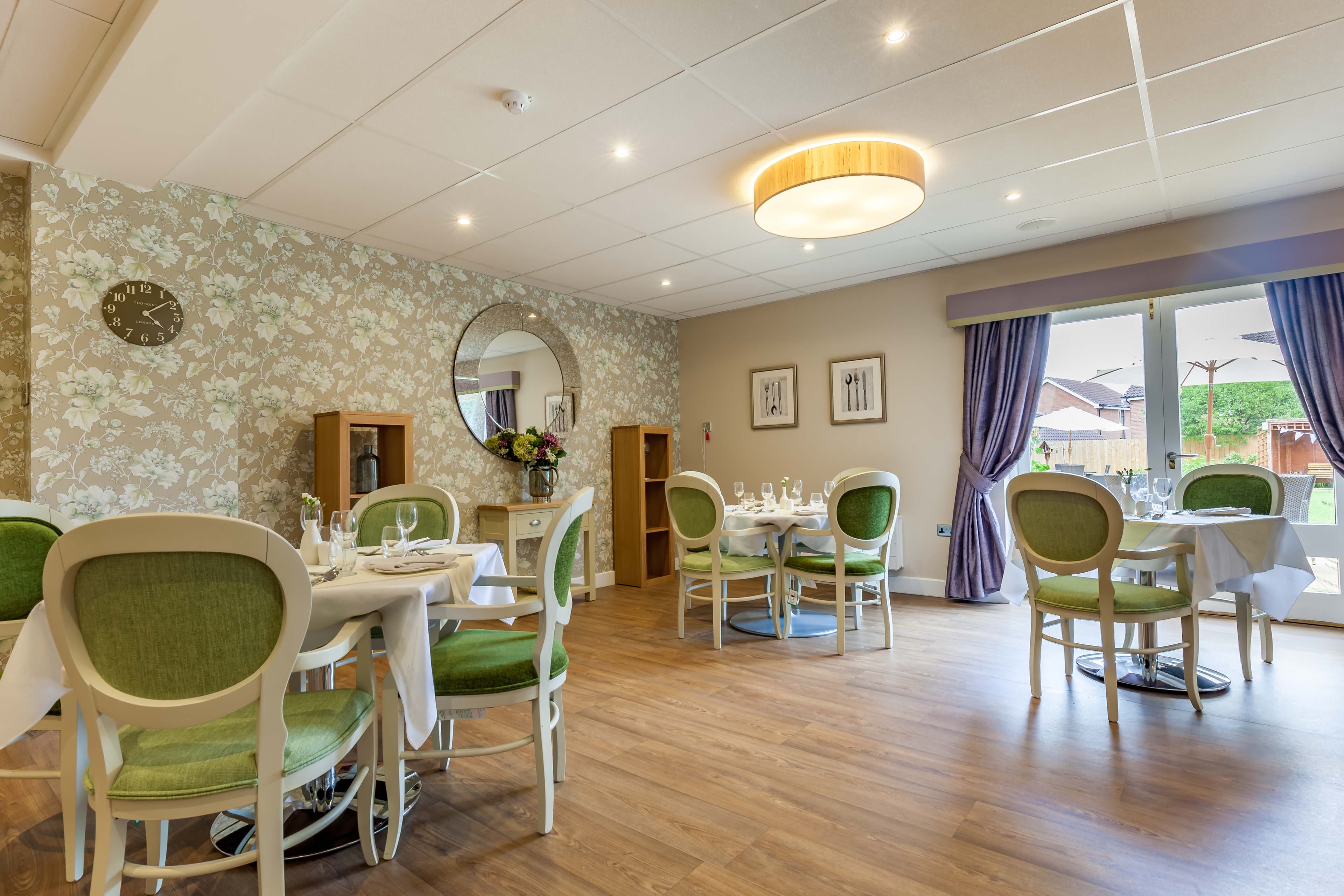 Dining Room at Lindum House Care Home in Beverley, East Riding of Yorkshire