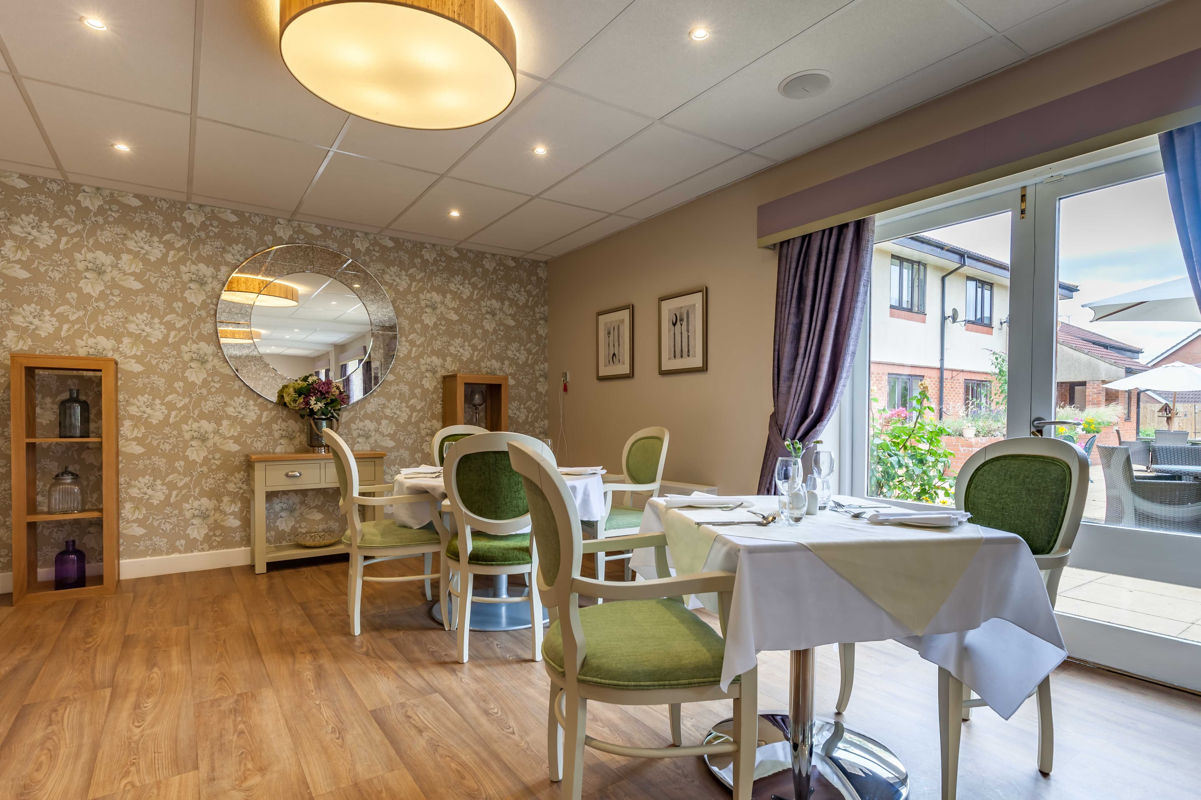 Dining Room at Lindum House Care Home in Beverley, East Riding of Yorkshire