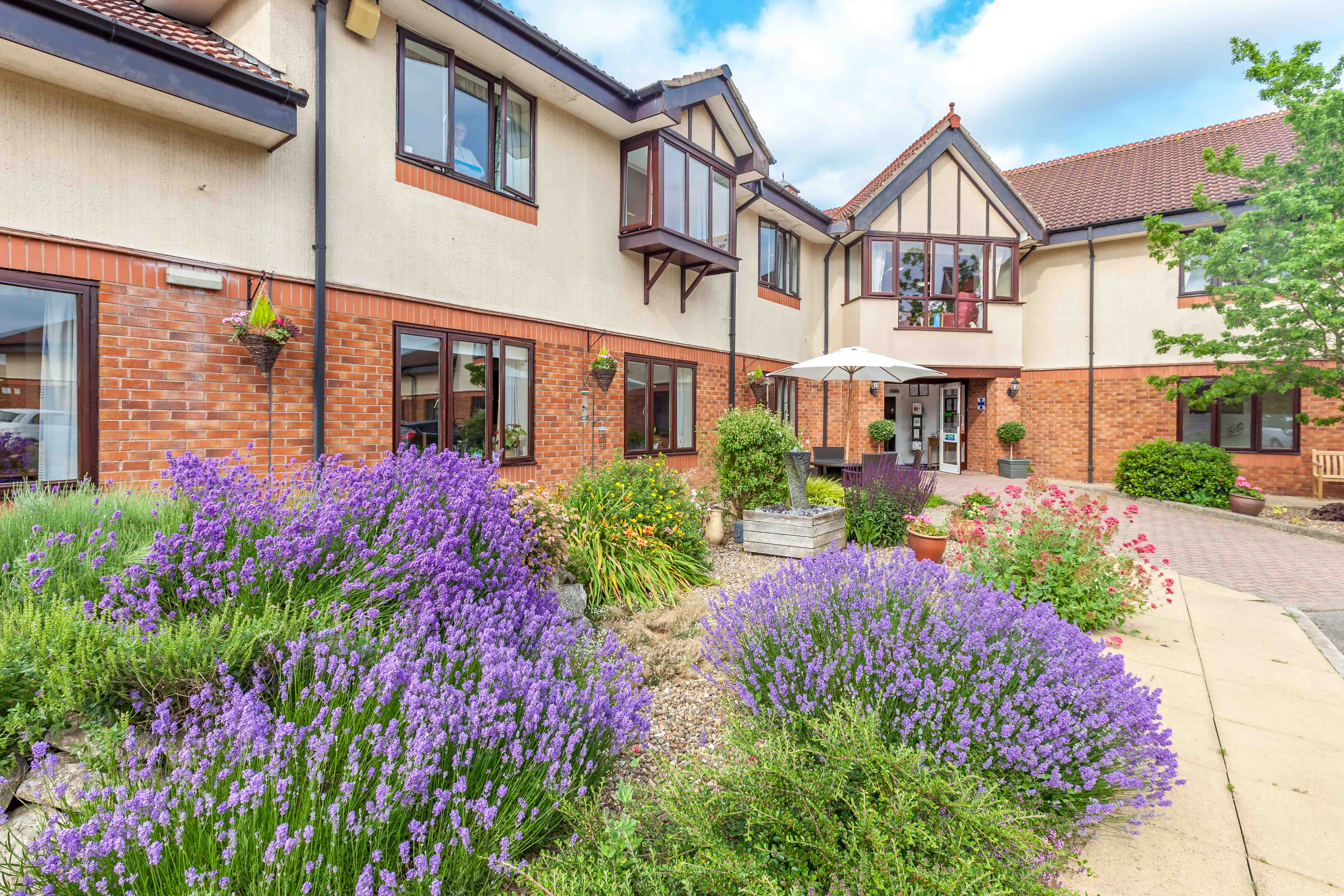 Garden at Lindum House Care in Beverley, East Riding of Yorkshire