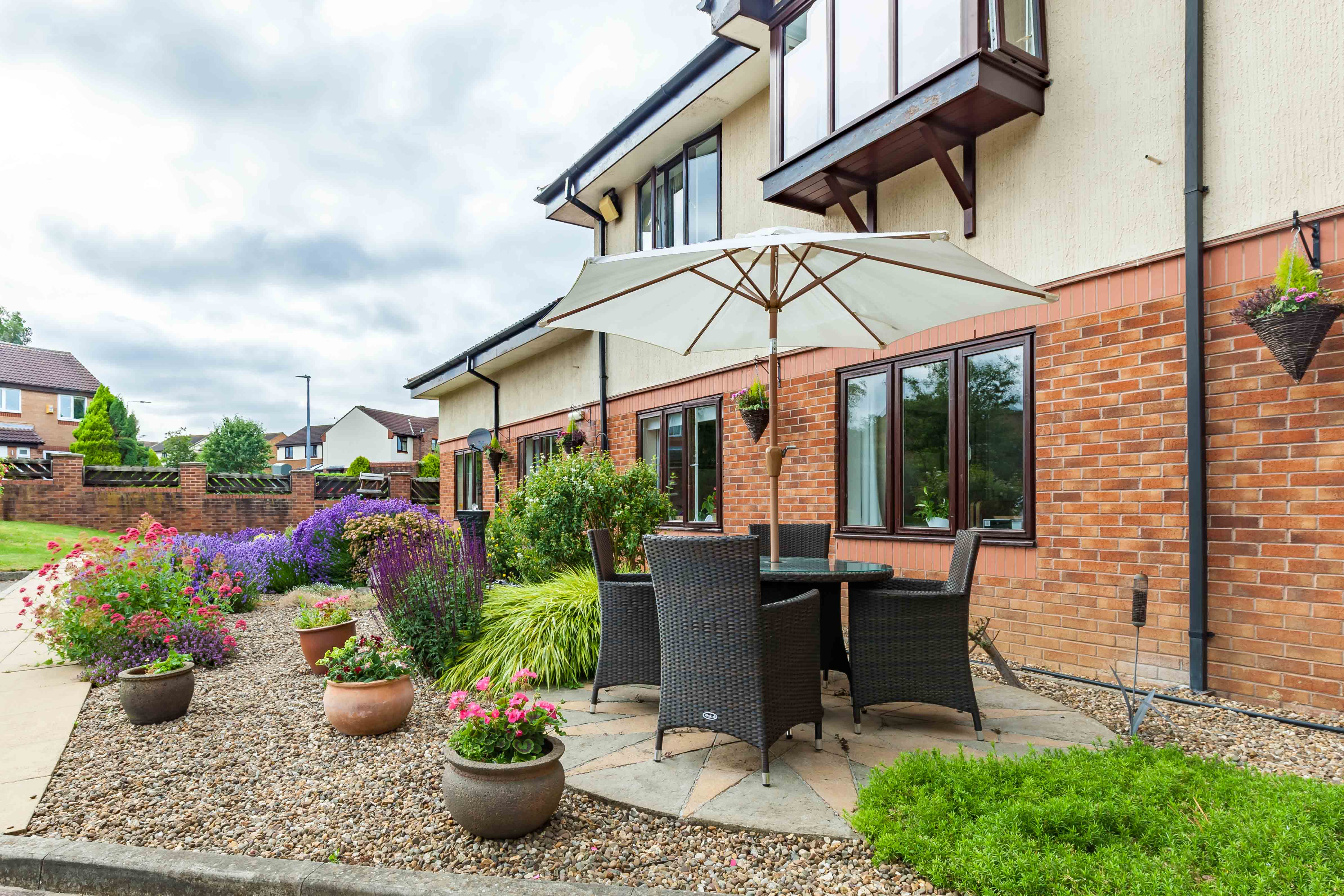 Garden at Lindum House Care in Beverley, East Riding of Yorkshire