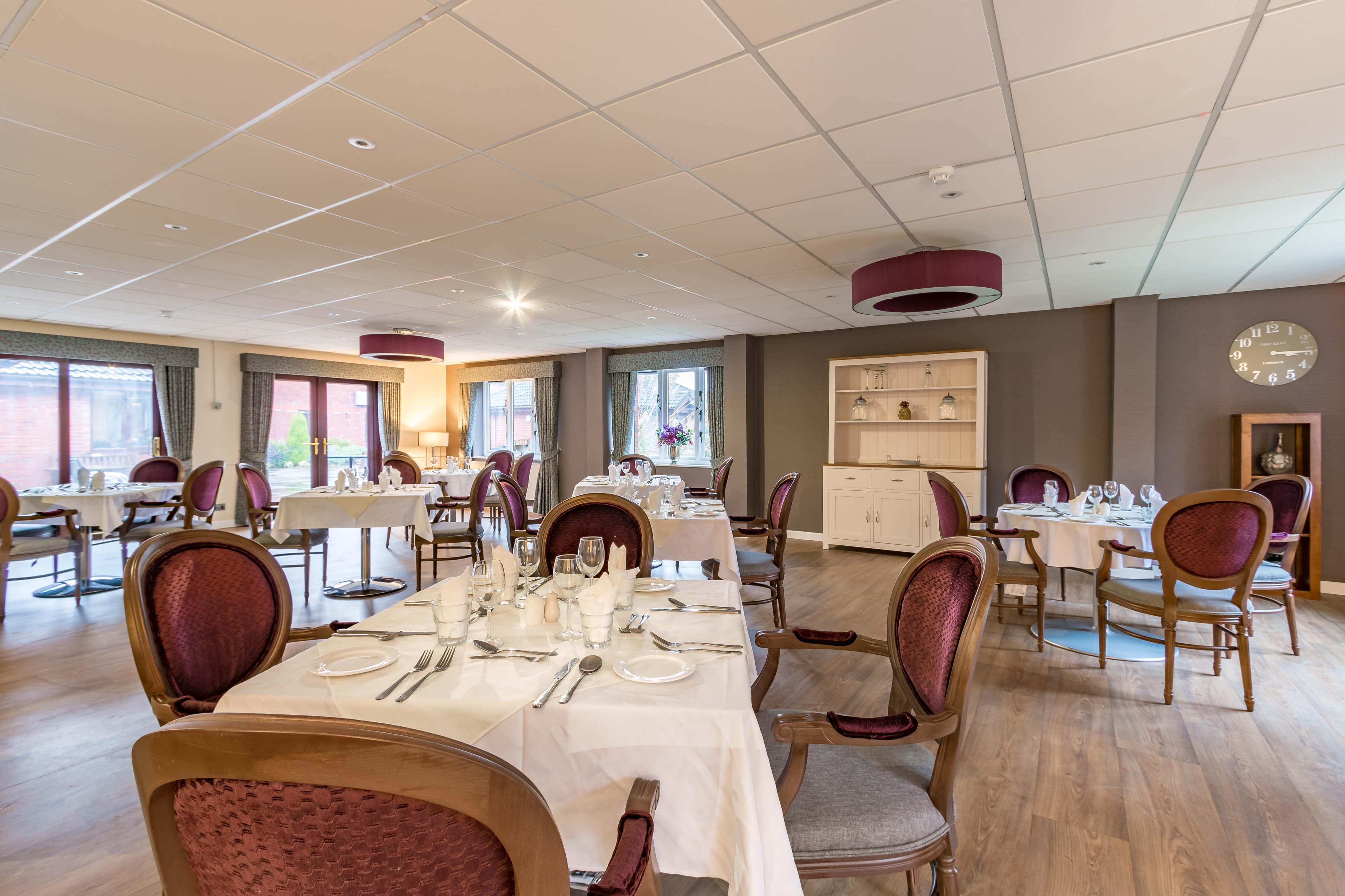 Dining Room at Llys-y-Tywysog Care Home Swansea, Wales