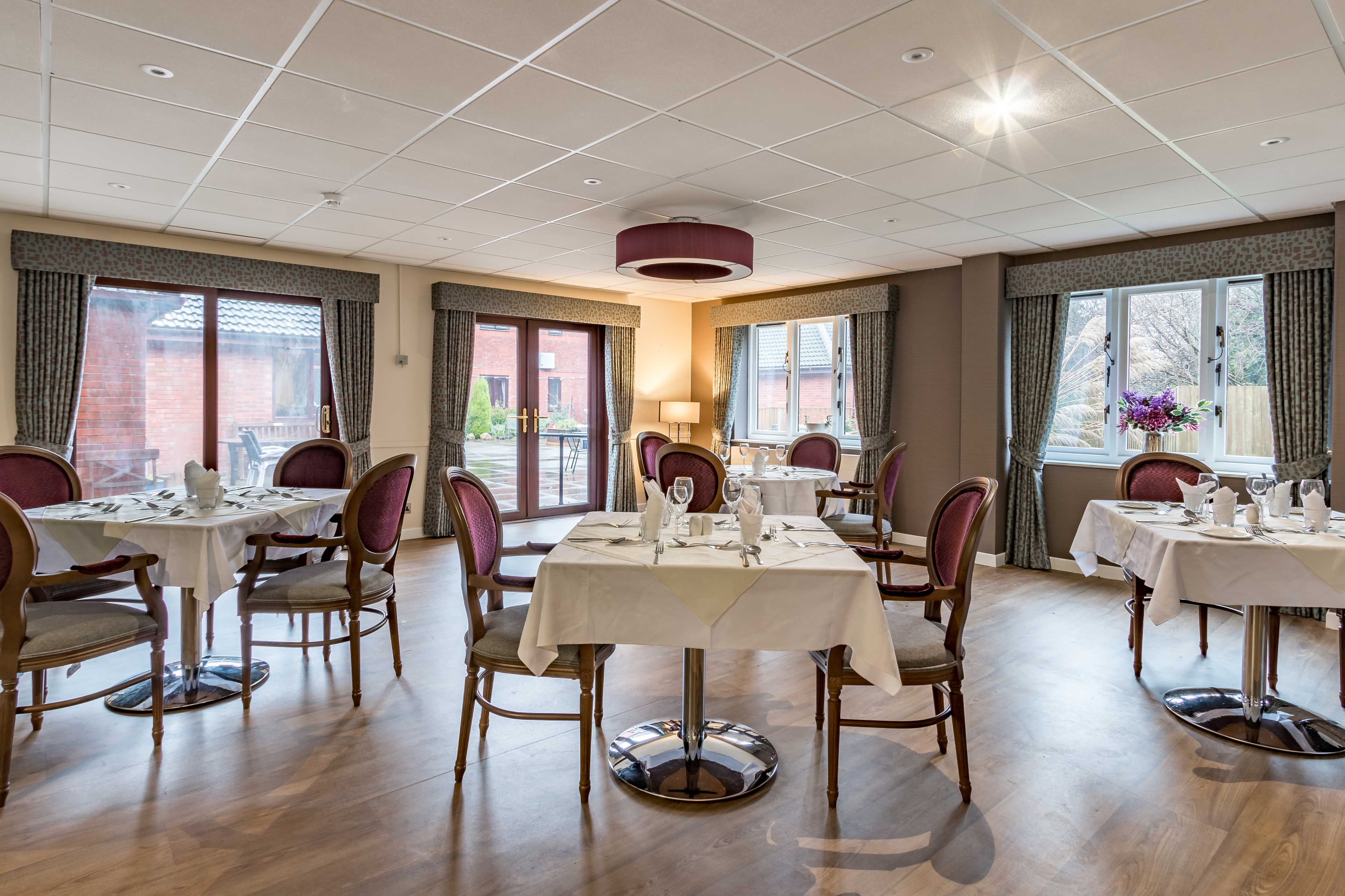 Dining Room at Llys-y-Tywysog Care Home Swansea, Wales